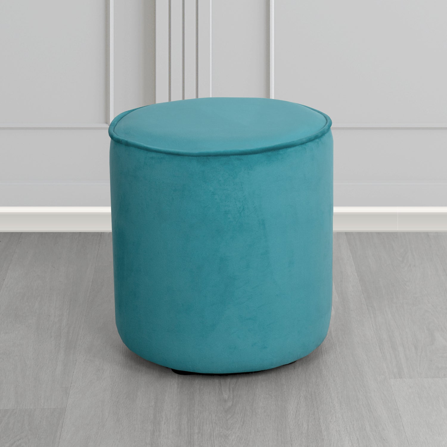 Betsy Round Footstool in Tubz Monaco Velvet Fabric