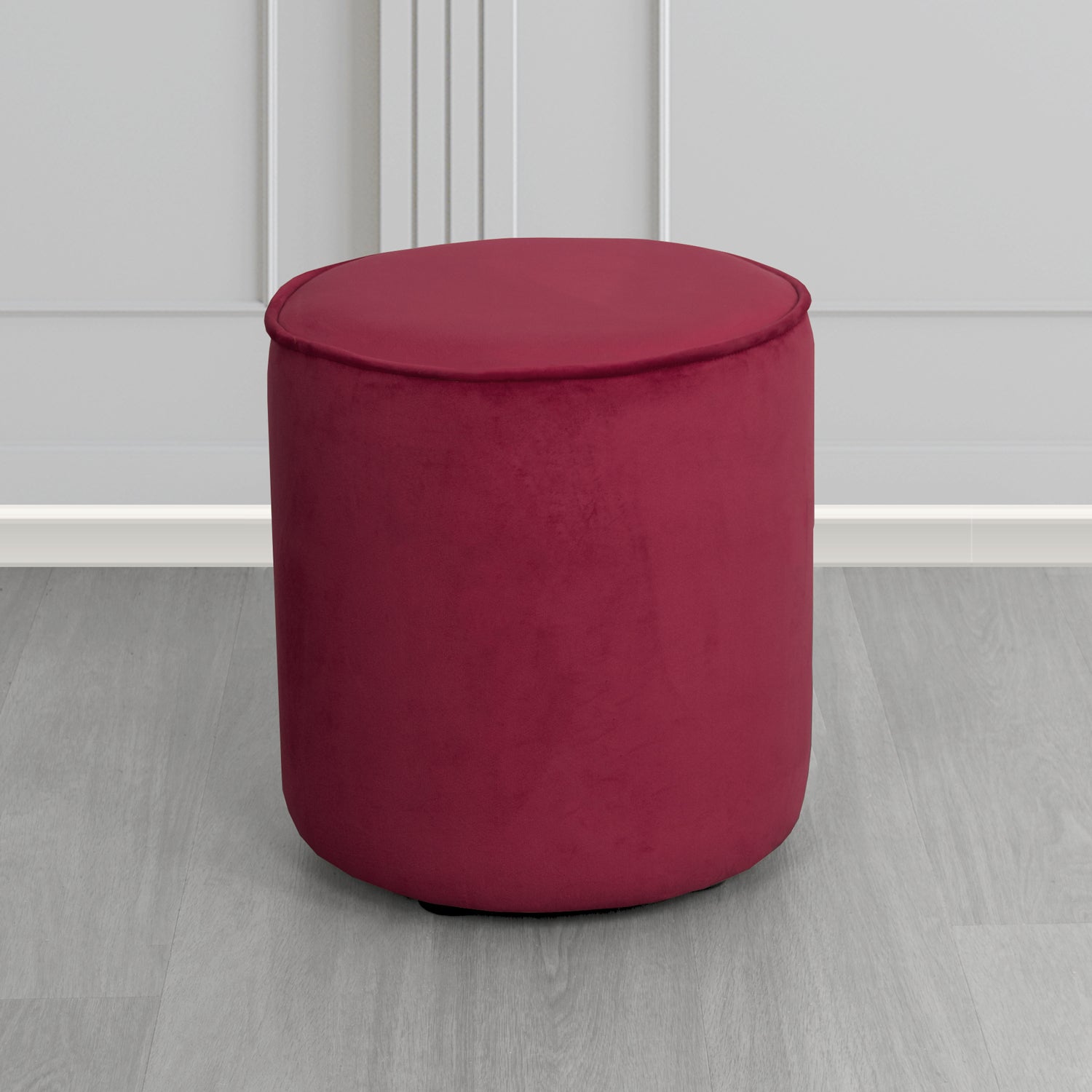 Betsy Round Footstool in Tubz Monaco Velvet Fabric