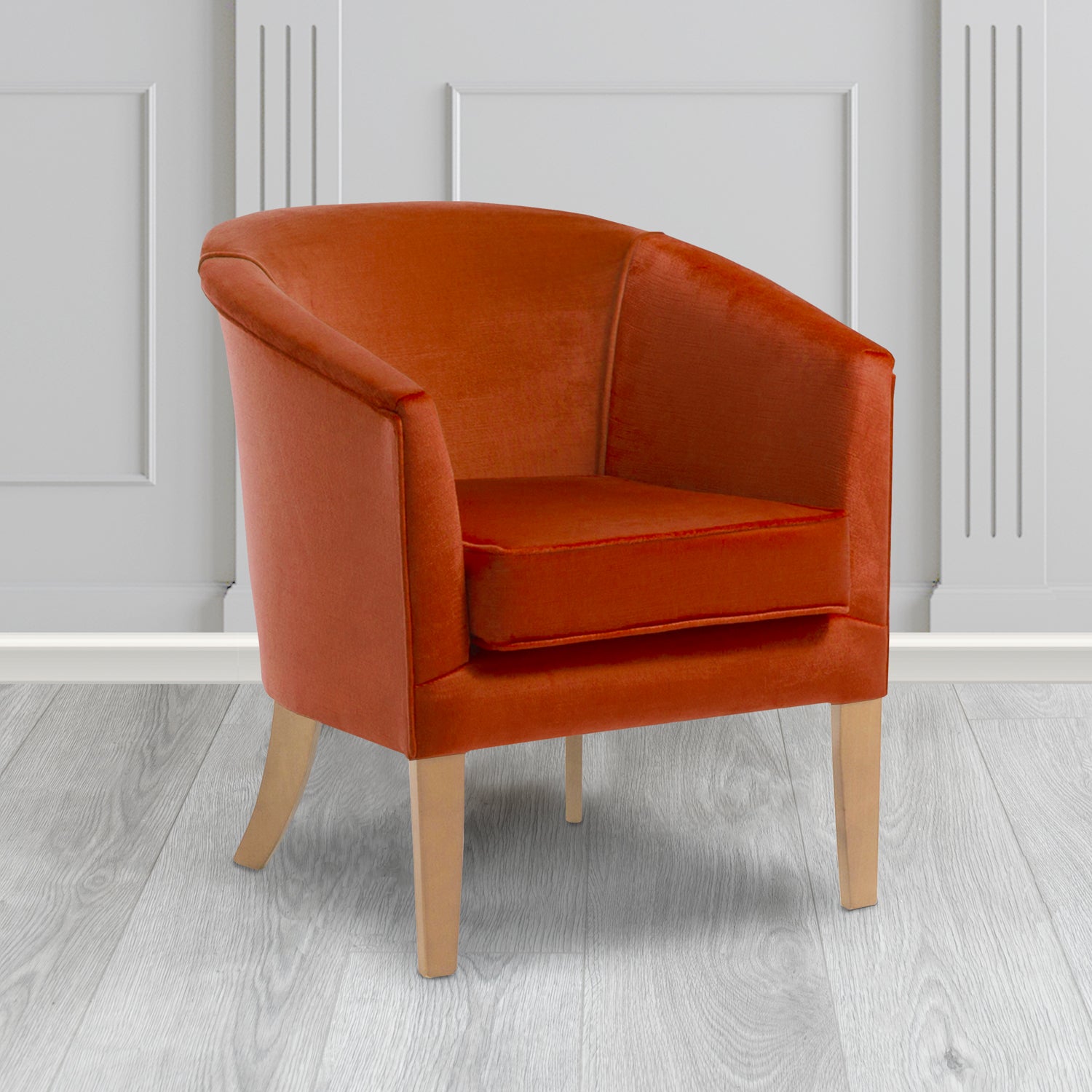 Orange velvet deals tub chair