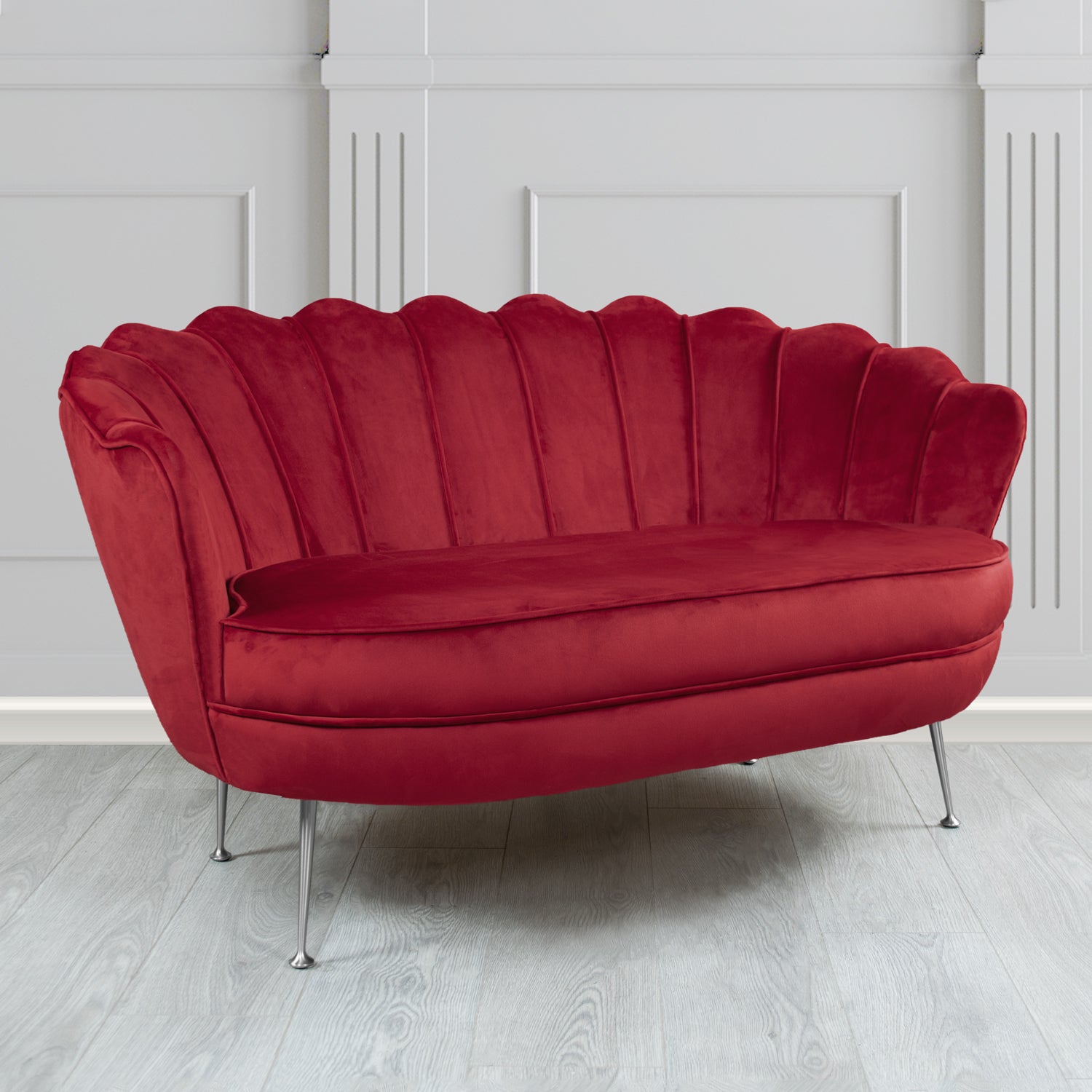 Olivia 2 Seater Shell Sofa in Sapore Crib 5 Velvet Fabric