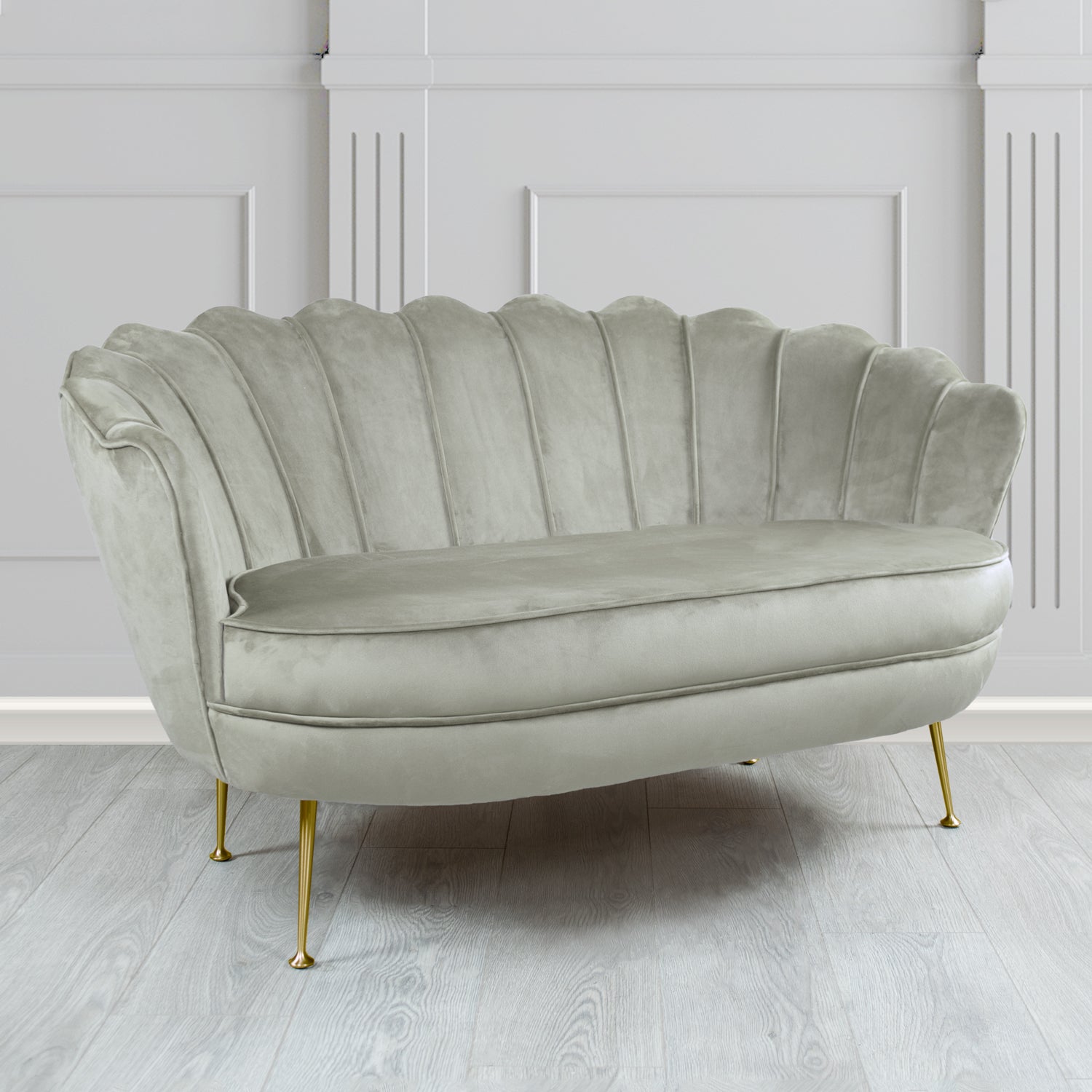 Olivia 2 Seater Shell Sofa in Cristina Marrone Passione Velvet Fabric
