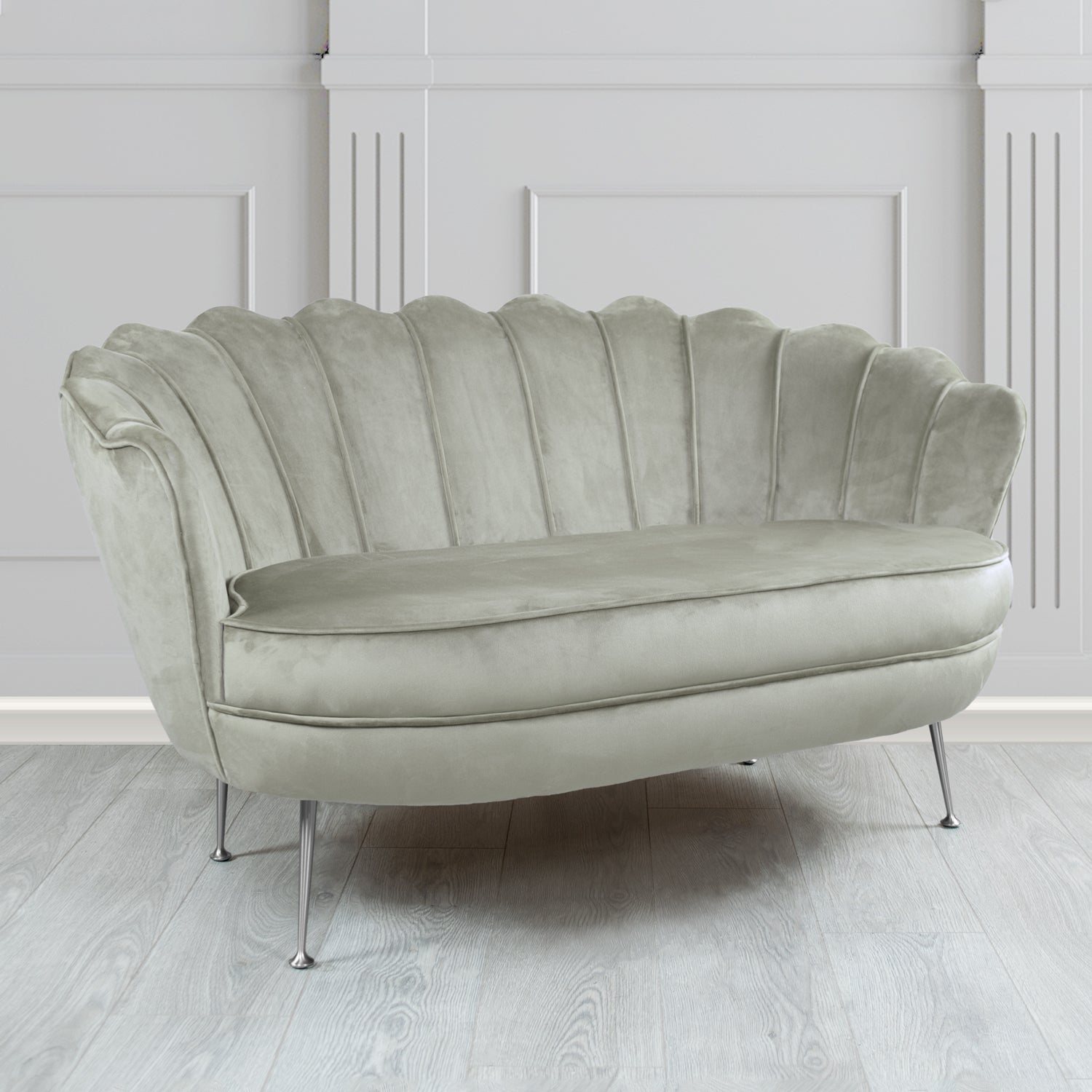 Olivia 2 Seater Shell Sofa in Cristina Marrone Passione Velvet Fabric