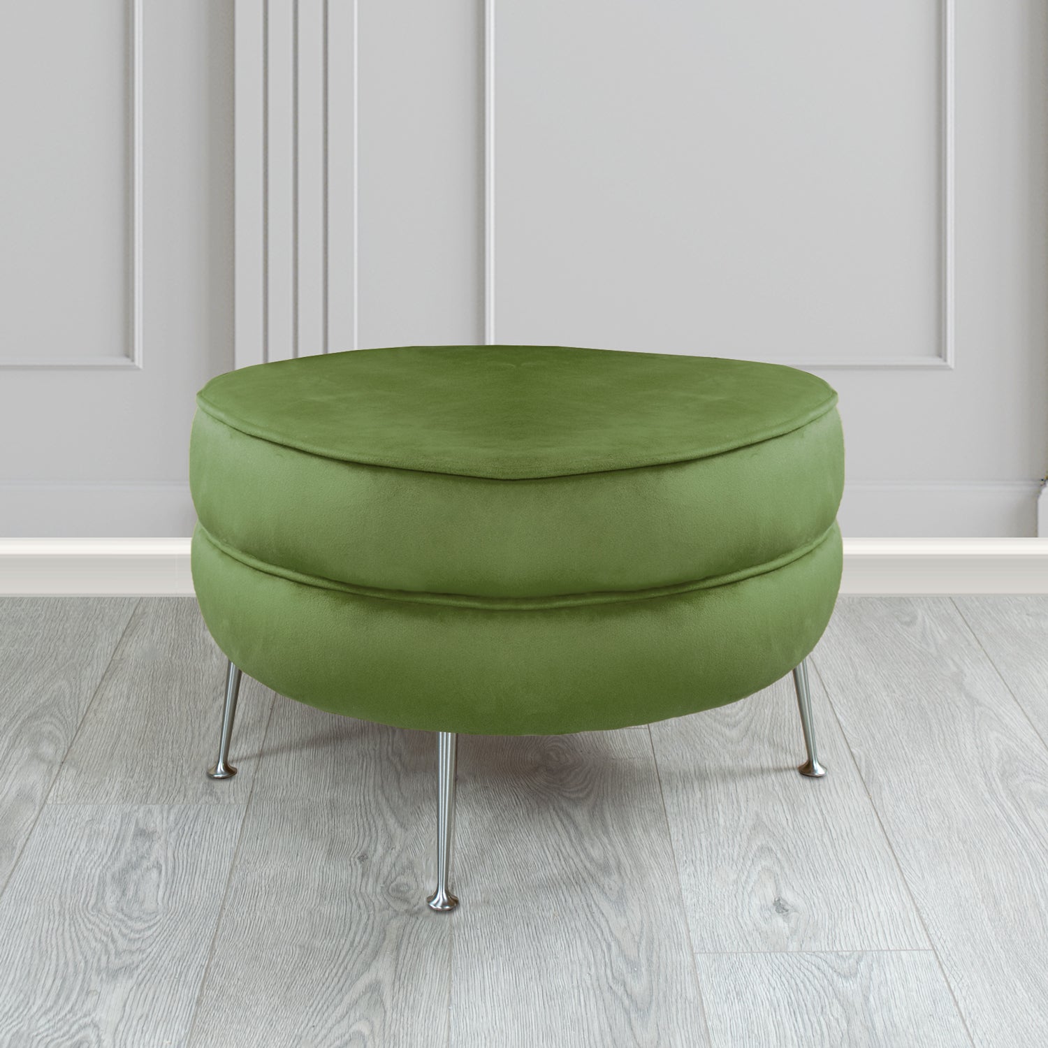 Olivia Footstool in Cristina Marrone Sapore Crib 5 Velvet Fabric