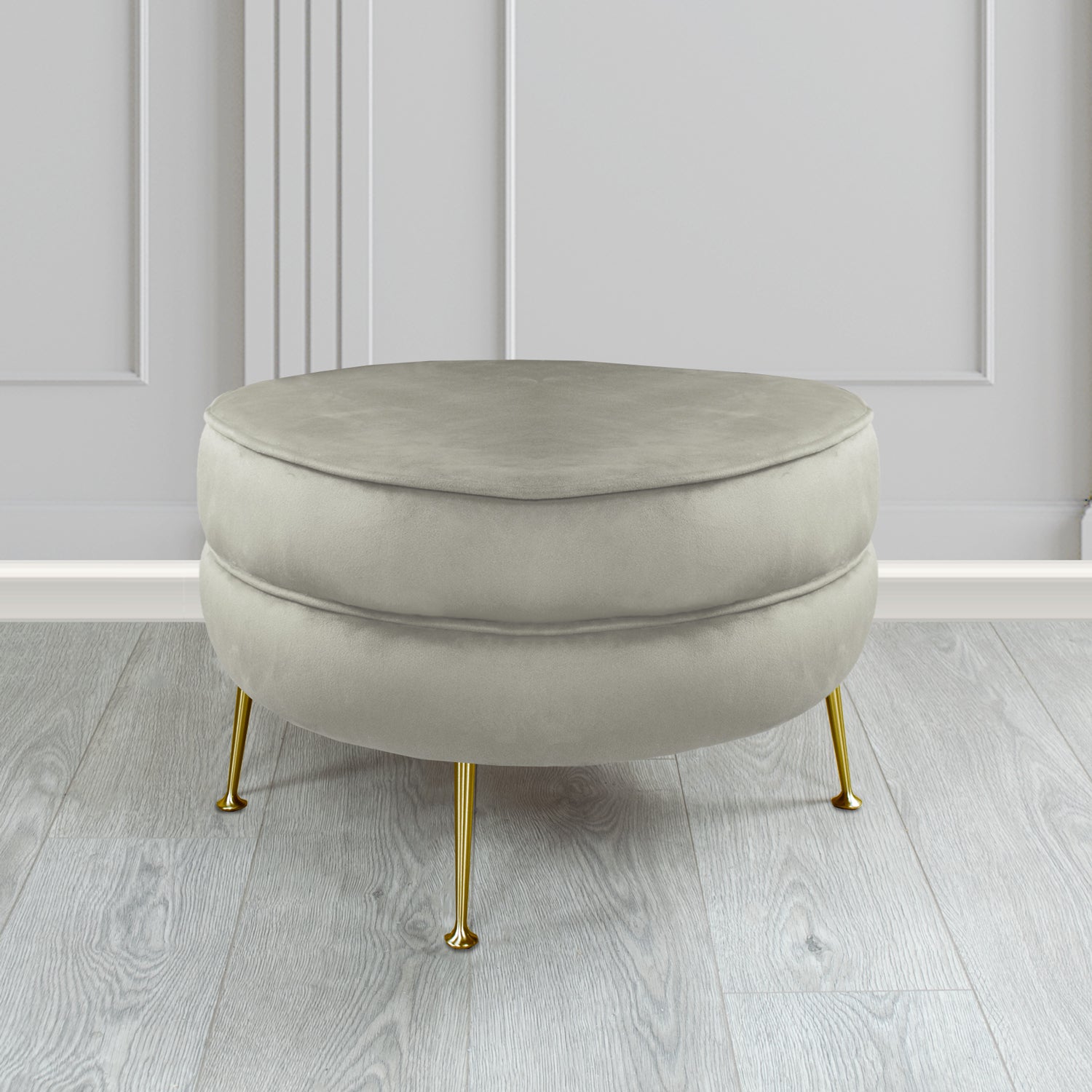 Olivia Footstool in Cristina Marrone Sapore Crib 5 Velvet Fabric
