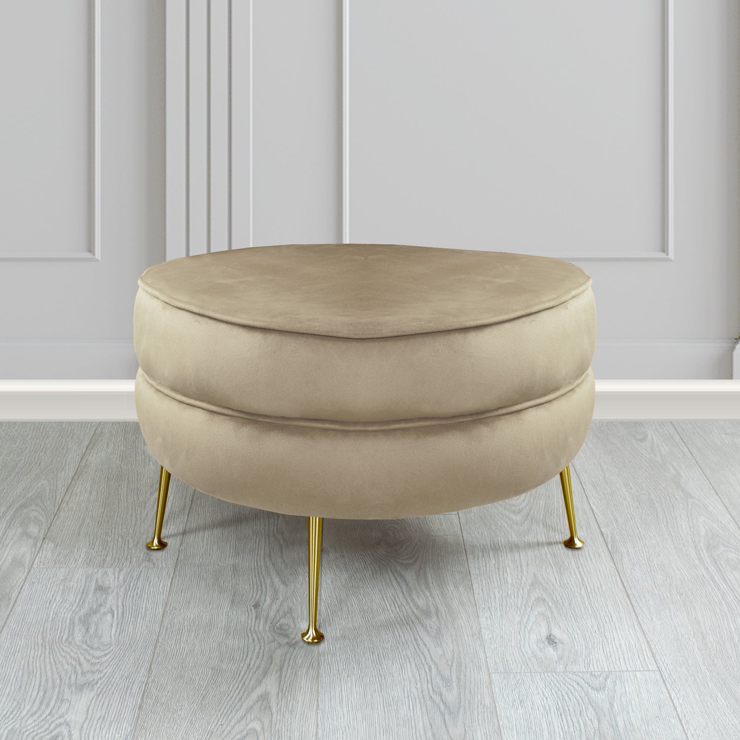 Olivia Footstool in Cristina Marrone Sapore Crib 5 Velvet Fabric