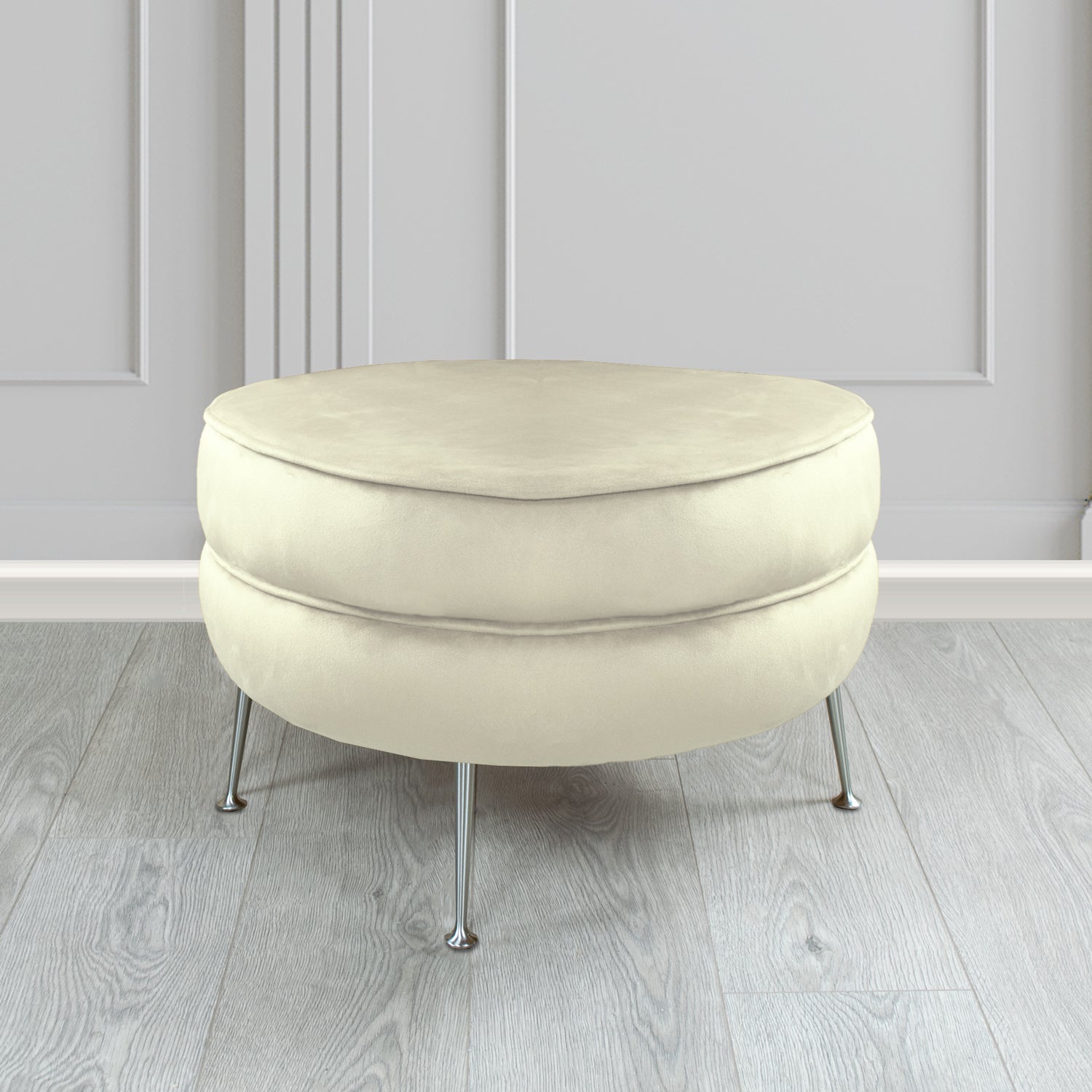Olivia Footstool in Cristina Marrone Sapore Crib 5 Velvet Fabric
