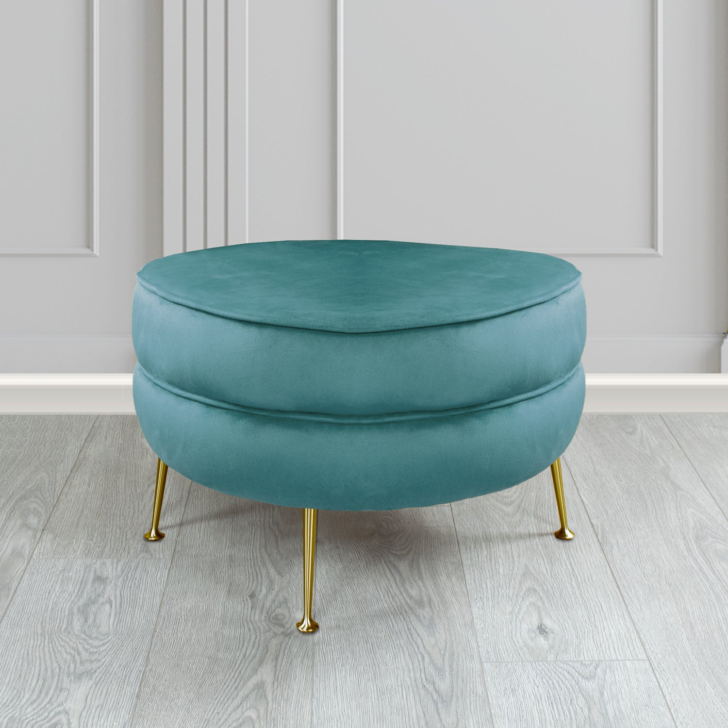 Olivia Footstool in Cristina Marrone Sapore Crib 5 Velvet Fabric