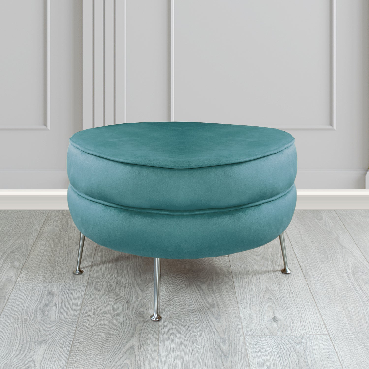Olivia Footstool in Cristina Marrone Sapore Crib 5 Velvet Fabric