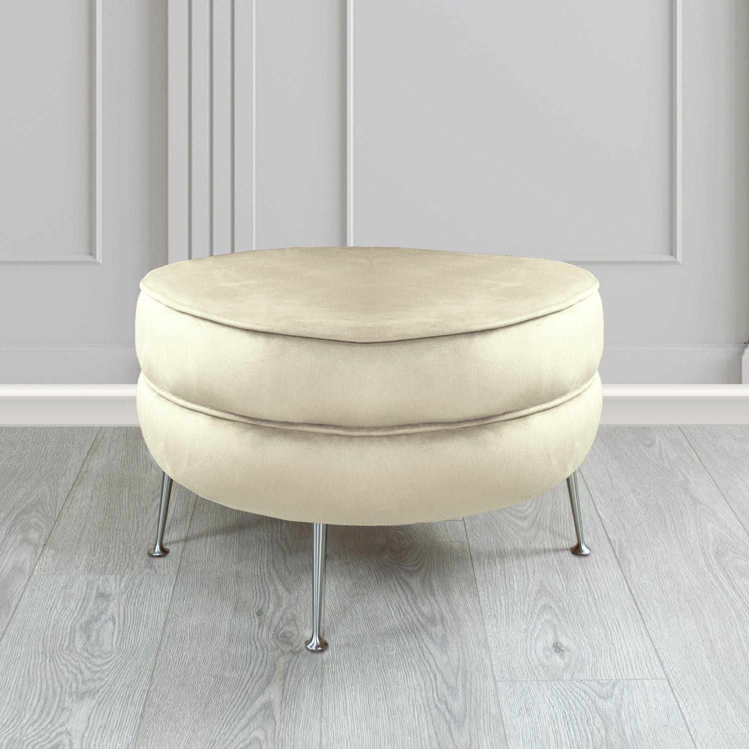 Olivia Footstool in Cristina Marrone Sapore Crib 5 Velvet Fabric