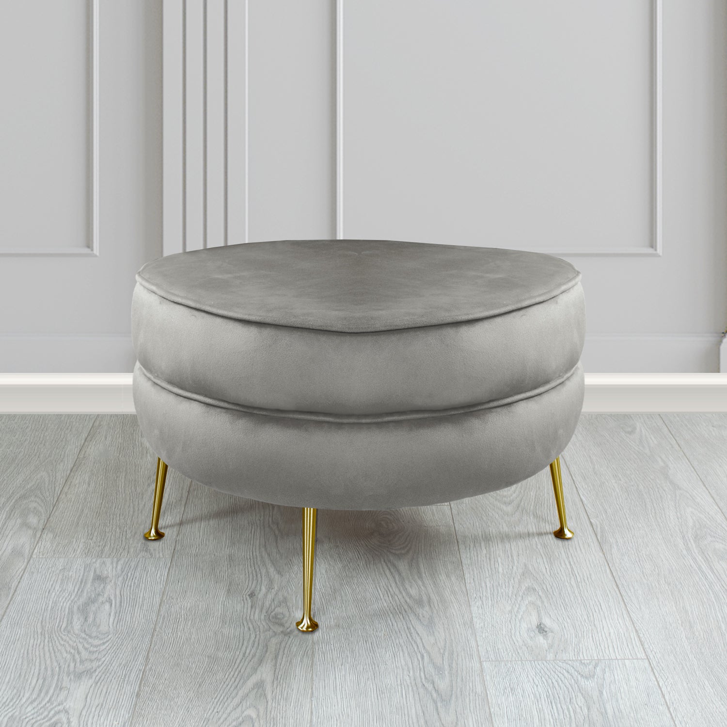 Olivia Footstool in Cristina Marrone Sapore Crib 5 Velvet Fabric