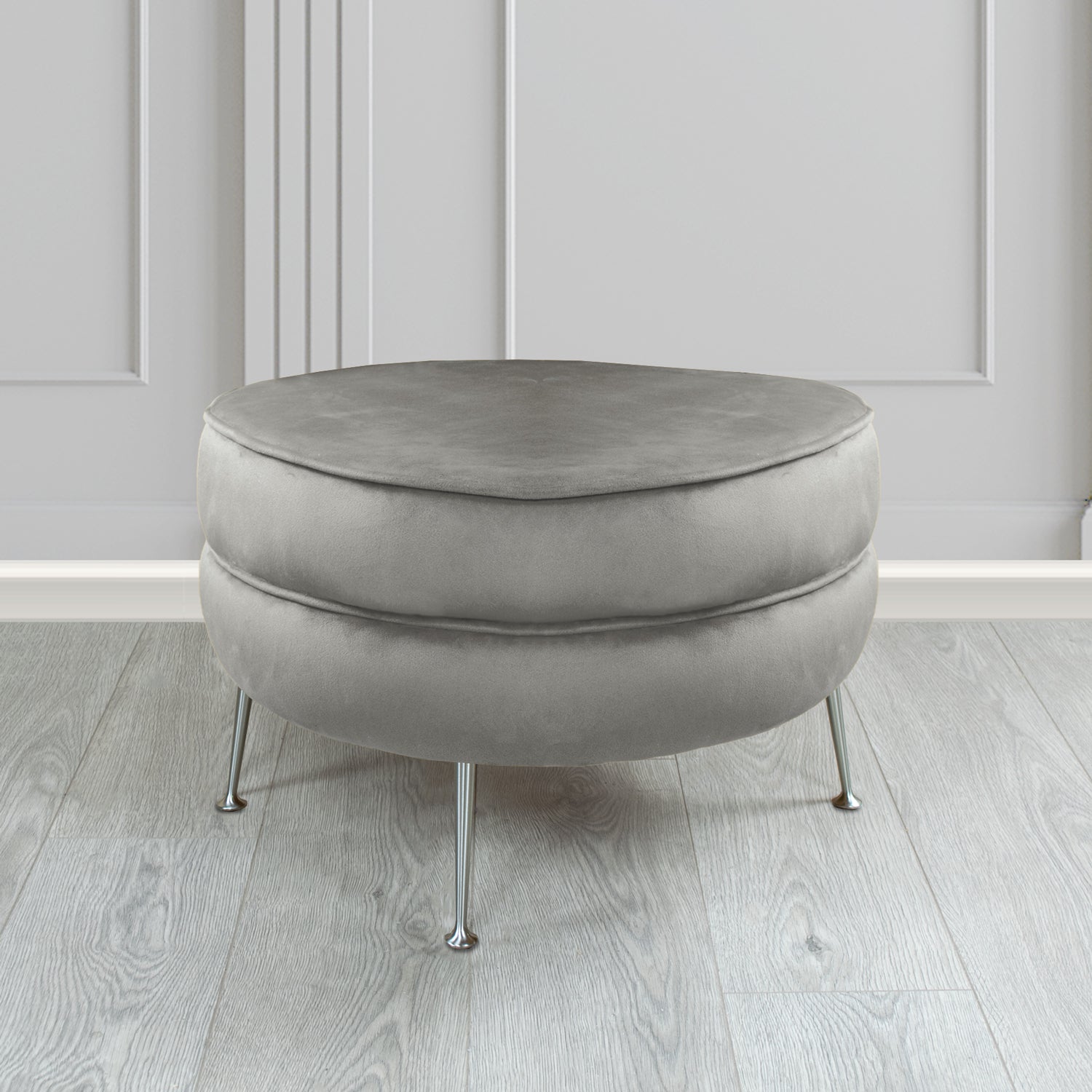 Olivia Footstool in Cristina Marrone Sapore Crib 5 Velvet Fabric