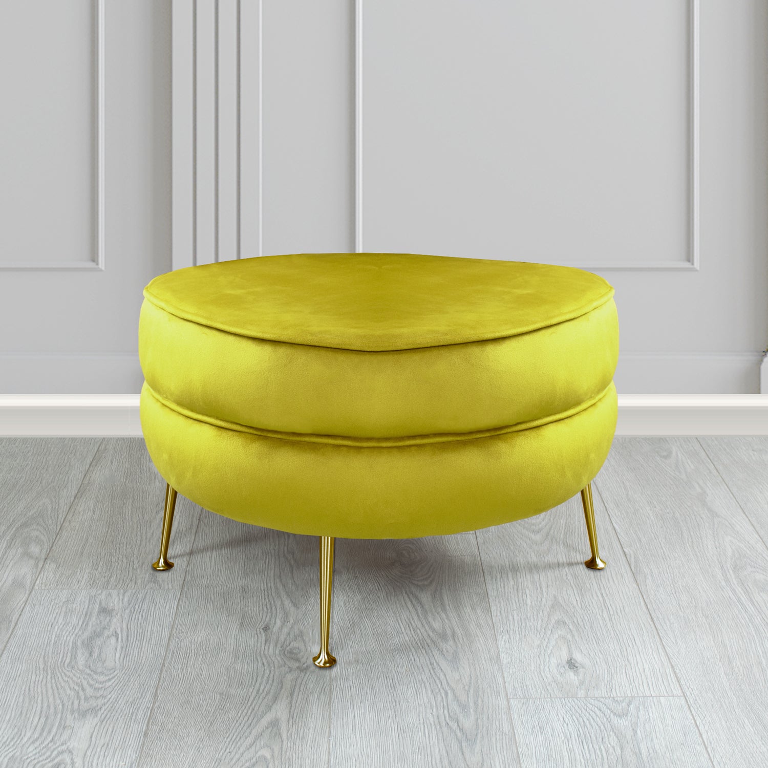 Olivia Footstool in Cristina Marrone Sapore Crib 5 Velvet Fabric