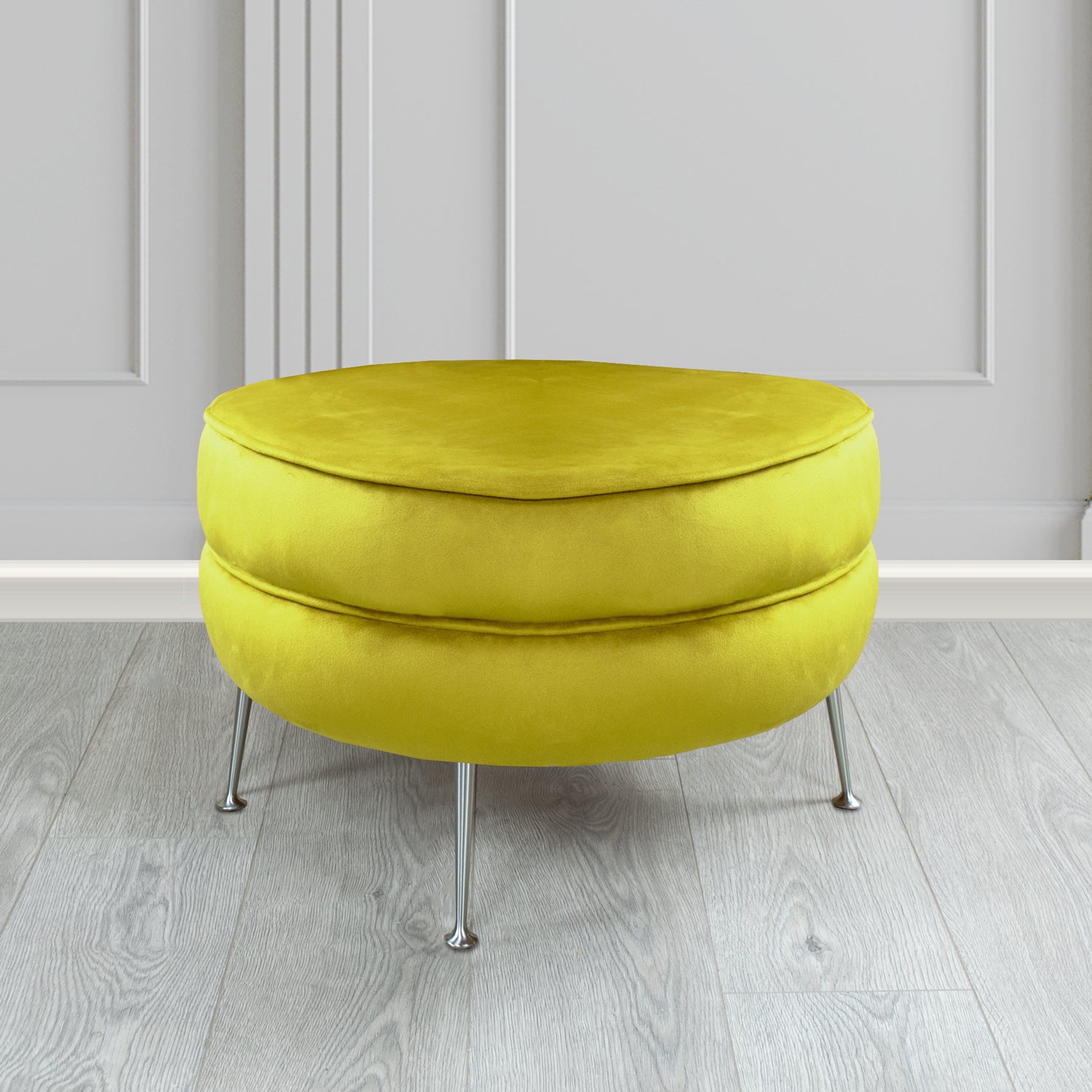 Olivia Footstool in Cristina Marrone Sapore Crib 5 Velvet Fabric