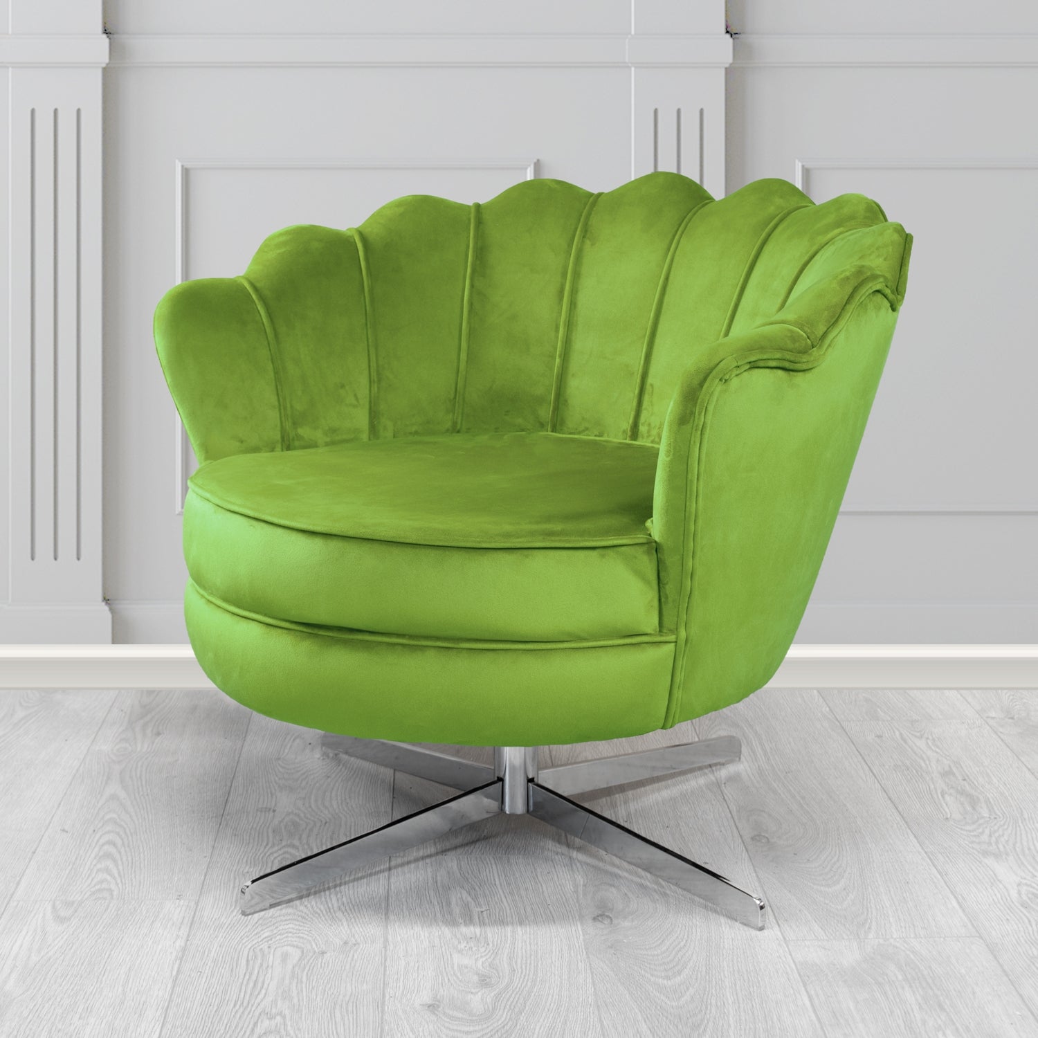 Olivia Swivel Shell Tub Chair in Tubz Monaco Plain Velvet Fabric