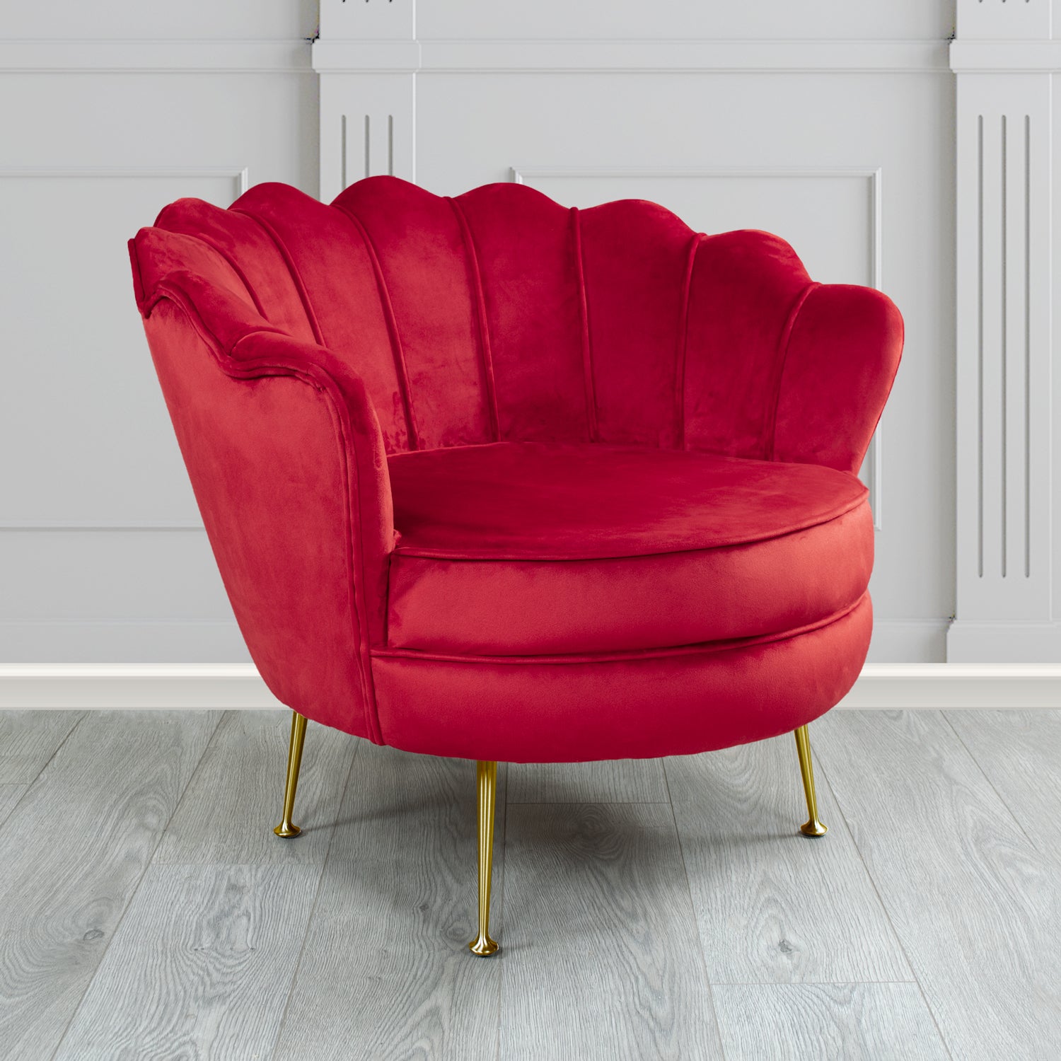 Olivia Shell Tub Chair in Cristina Marrone Passione Velvet Fabric