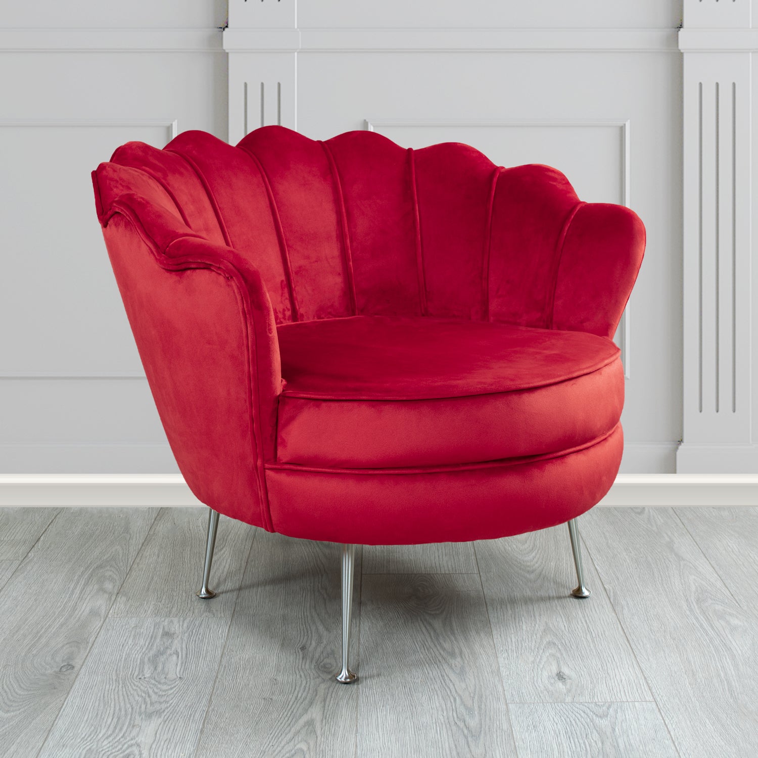 Olivia Shell Tub Chair in Cristina Marrone Passione Velvet Fabric
