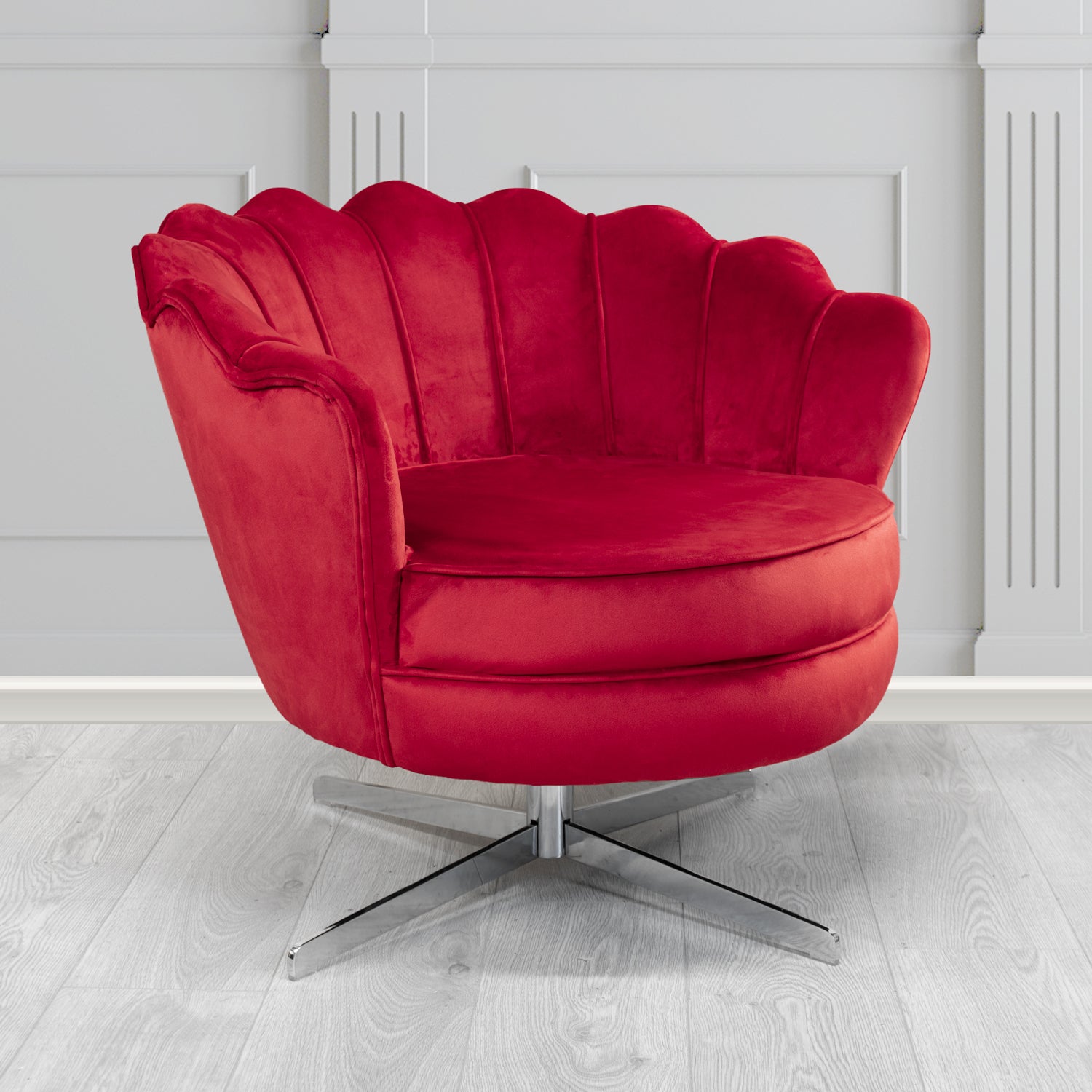 Olivia Swivel Shell Tub Chair in Cristina Marrone Passione Velvet Fabric