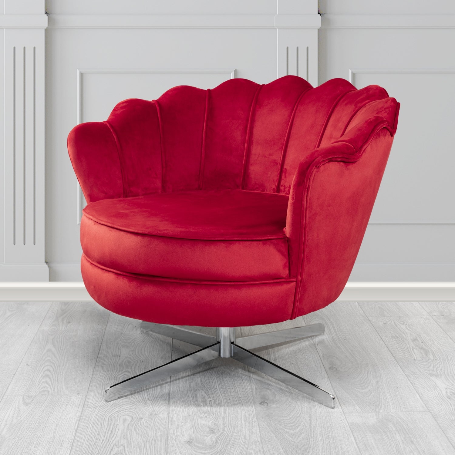 Olivia Swivel Shell Tub Chair in Cristina Marrone Passione Velvet Fabric