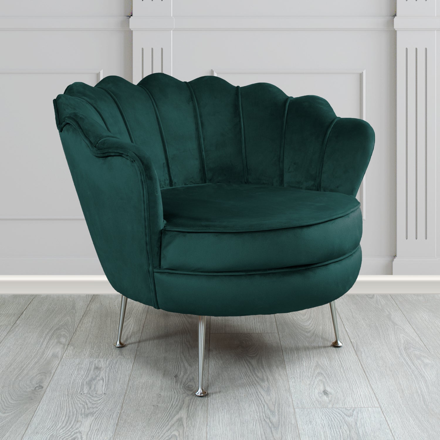 Olivia Shell Tub Chair in Cristina Marrone Passione Velvet Fabric