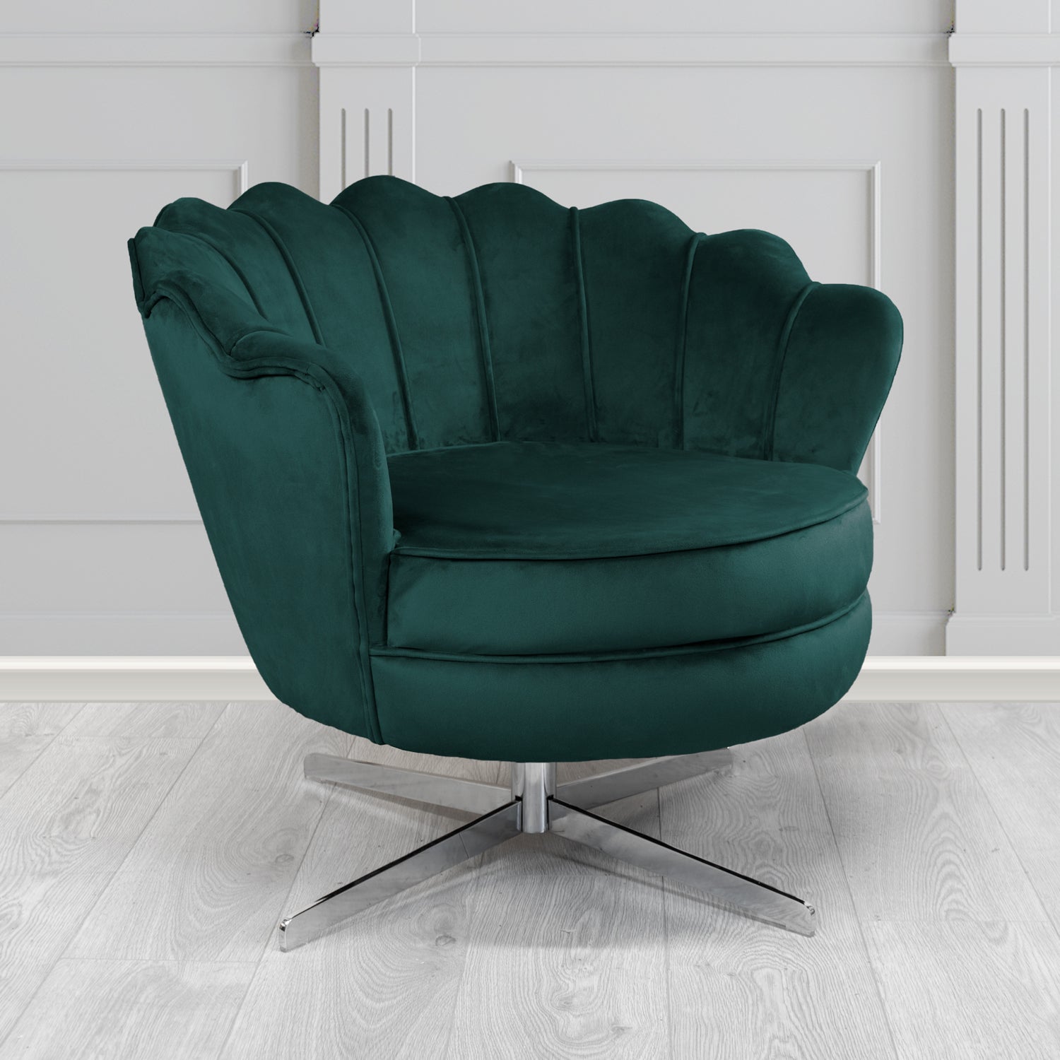 Olivia Swivel Shell Tub Chair in Cristina Marrone Passione Velvet Fabric