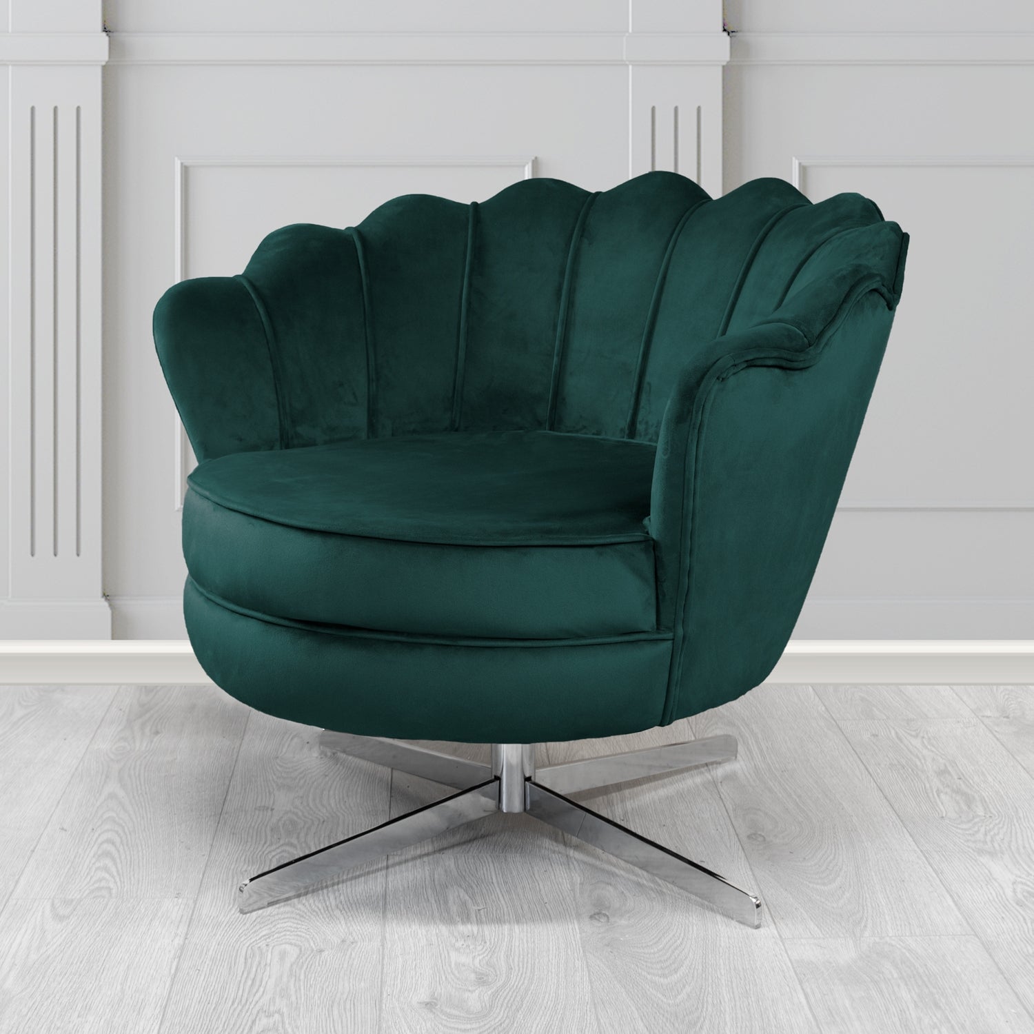 Olivia Swivel Shell Tub Chair in Cristina Marrone Passione Velvet Fabric
