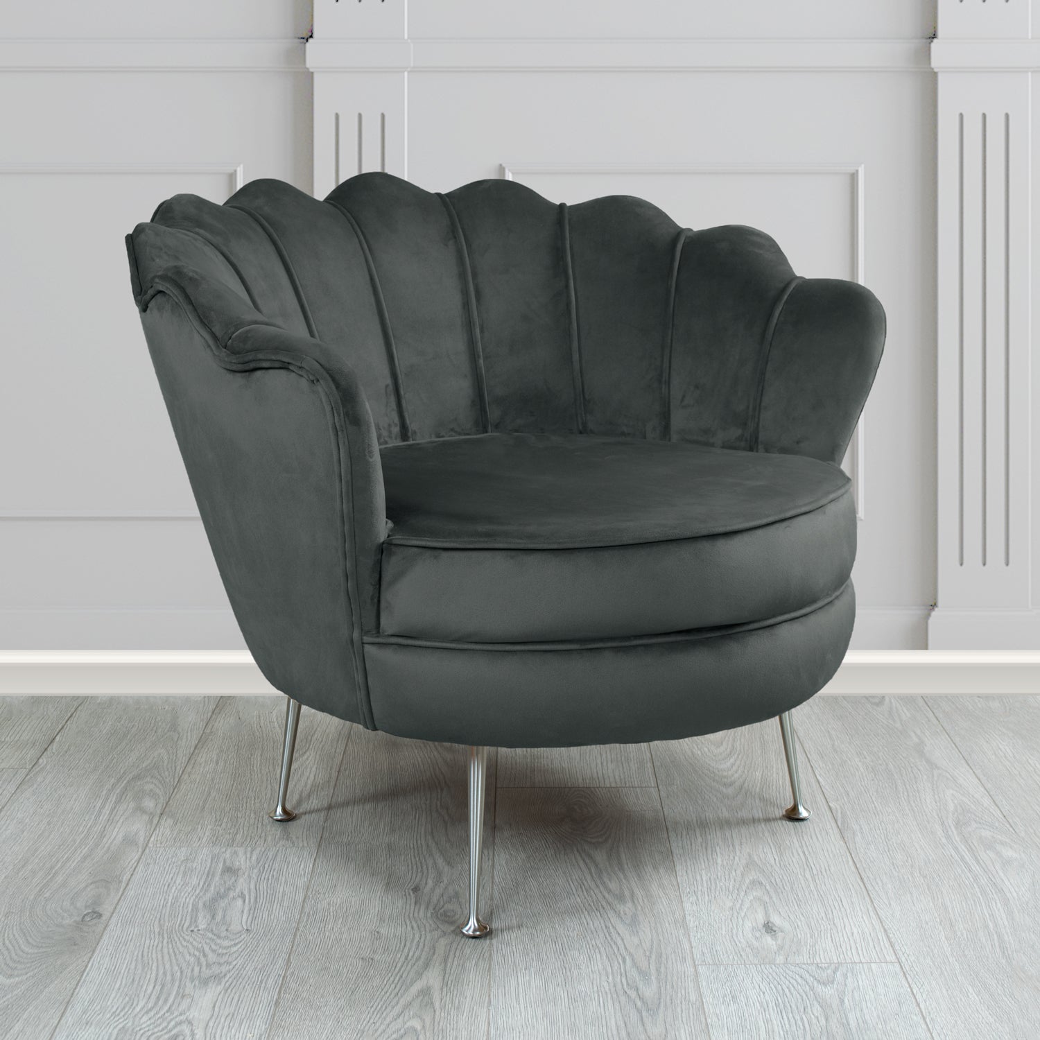 Olivia Shell Tub Chair in Cristina Marrone Passione Velvet Fabric