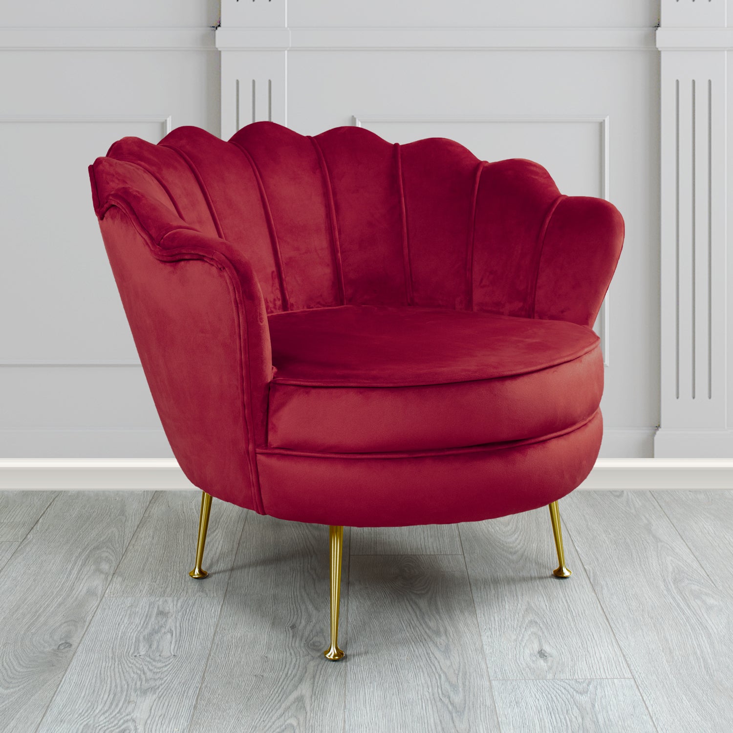 Olivia Shell Tub Chair in Cristina Marrone Passione Velvet Fabric