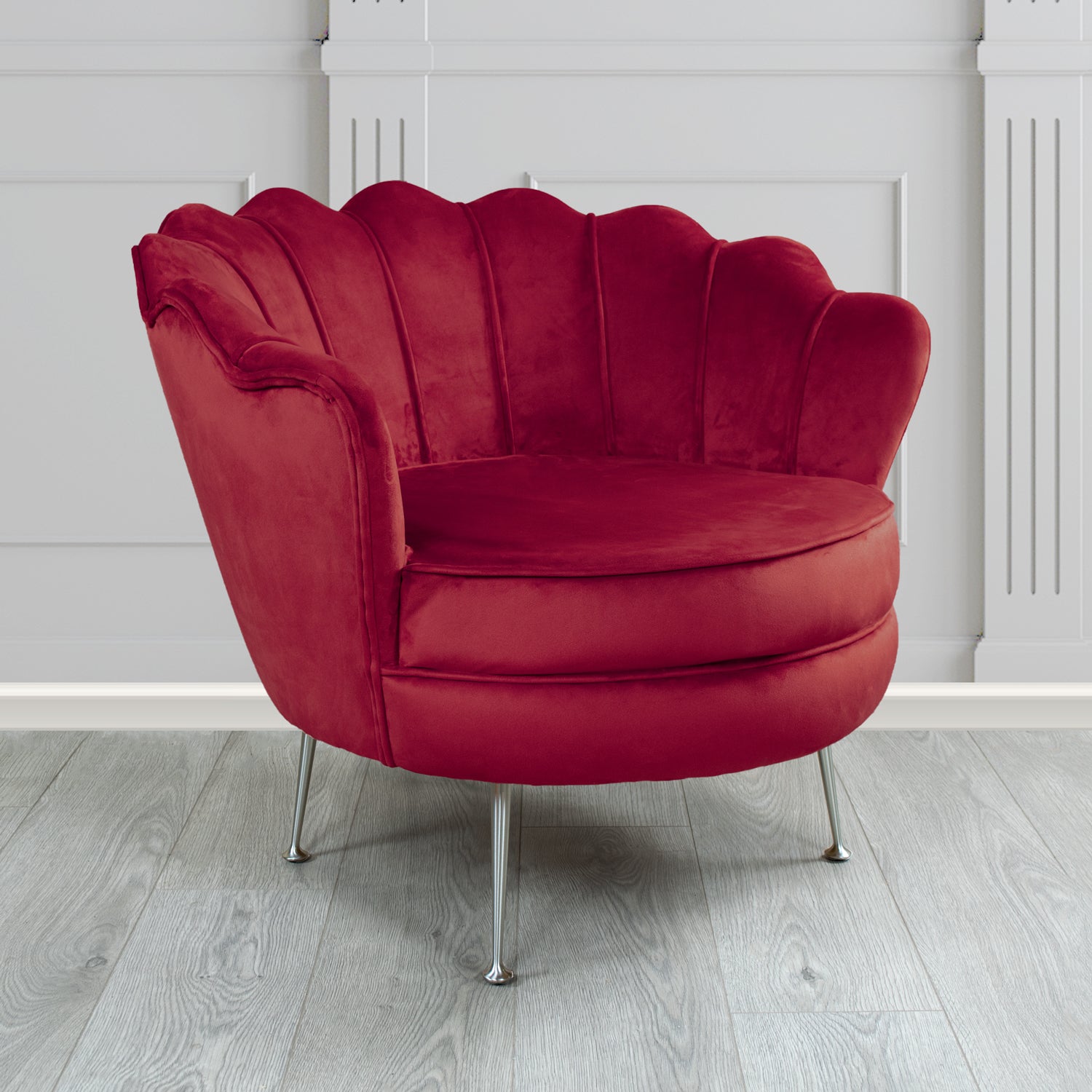Olivia Shell Tub Chair in Cristina Marrone Passione Velvet Fabric