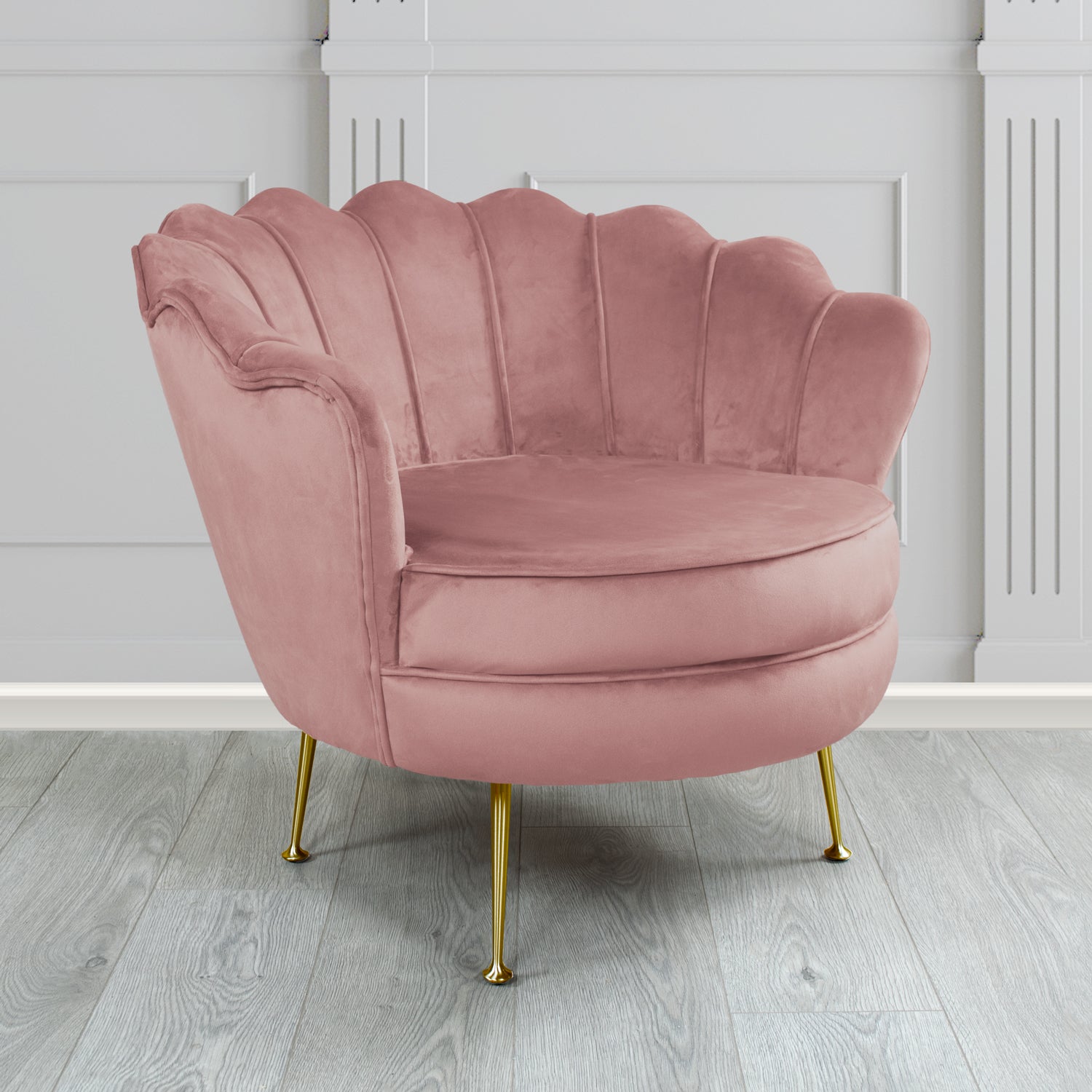 Olivia Shell Tub Chair in Cristina Marrone Passione Velvet Fabric