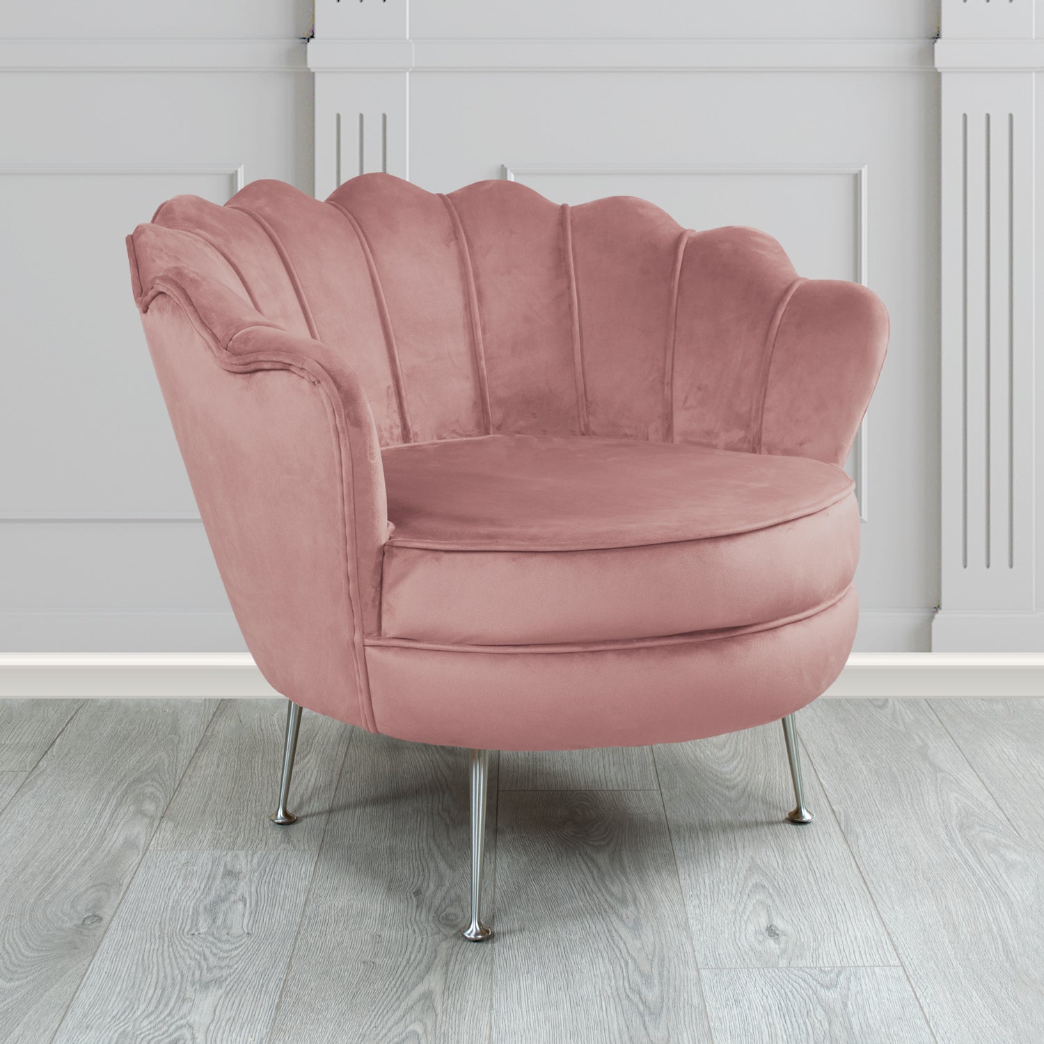 Olivia Shell Tub Chair in Cristina Marrone Passione Velvet Fabric