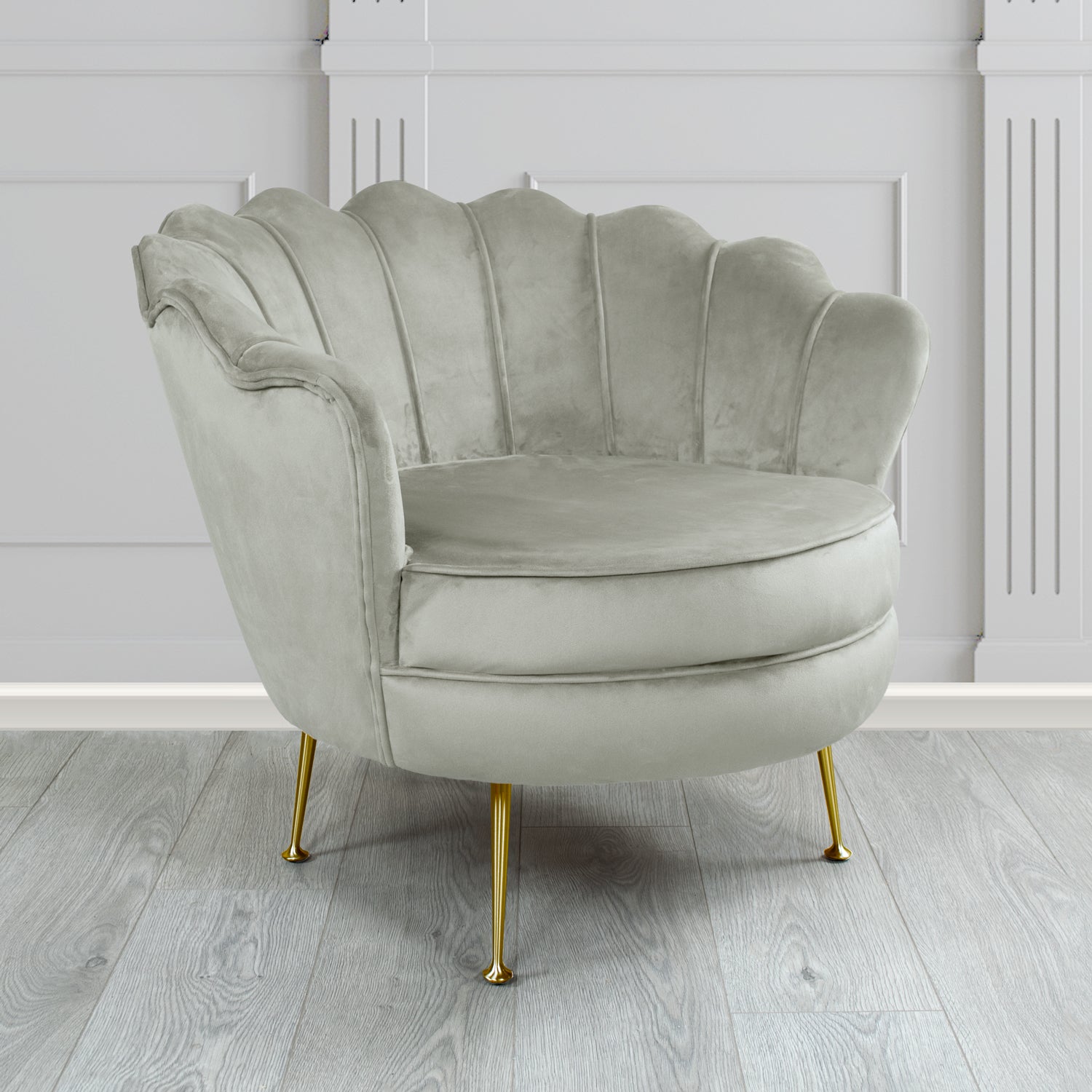 Olivia Shell Tub Chair in Cristina Marrone Passione Velvet Fabric