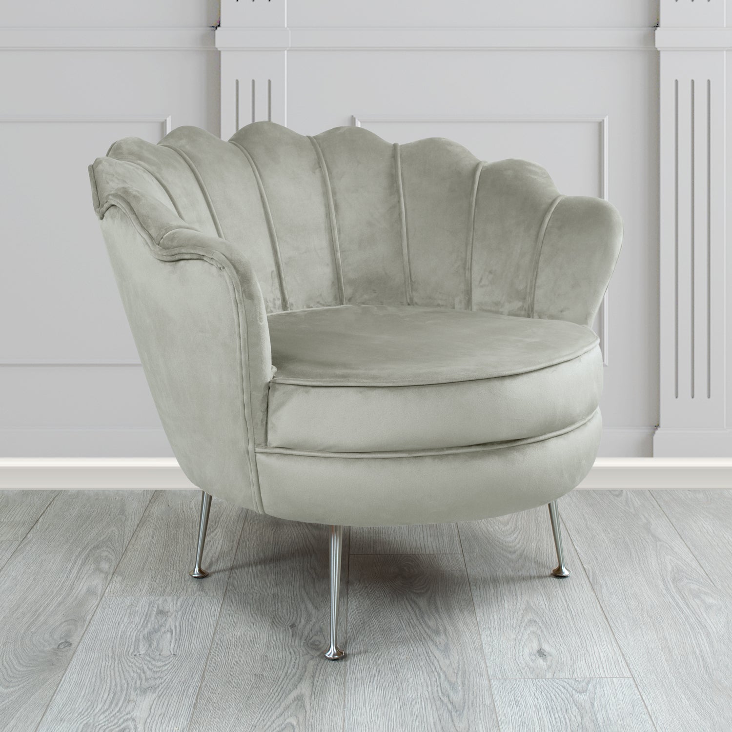 Olivia Shell Tub Chair in Cristina Marrone Passione Velvet Fabric