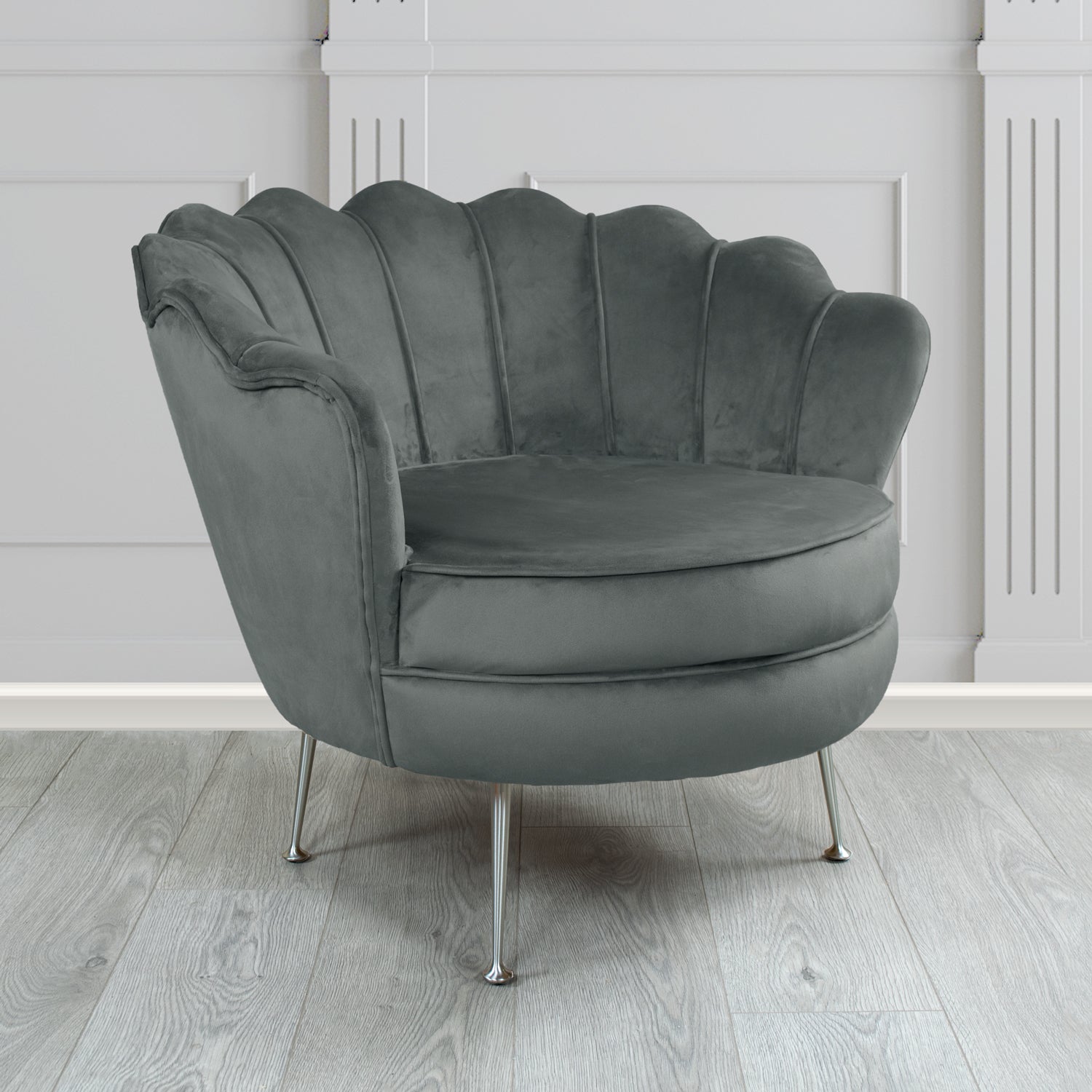 Olivia Shell Tub Chair in Cristina Marrone Passione Velvet Fabric