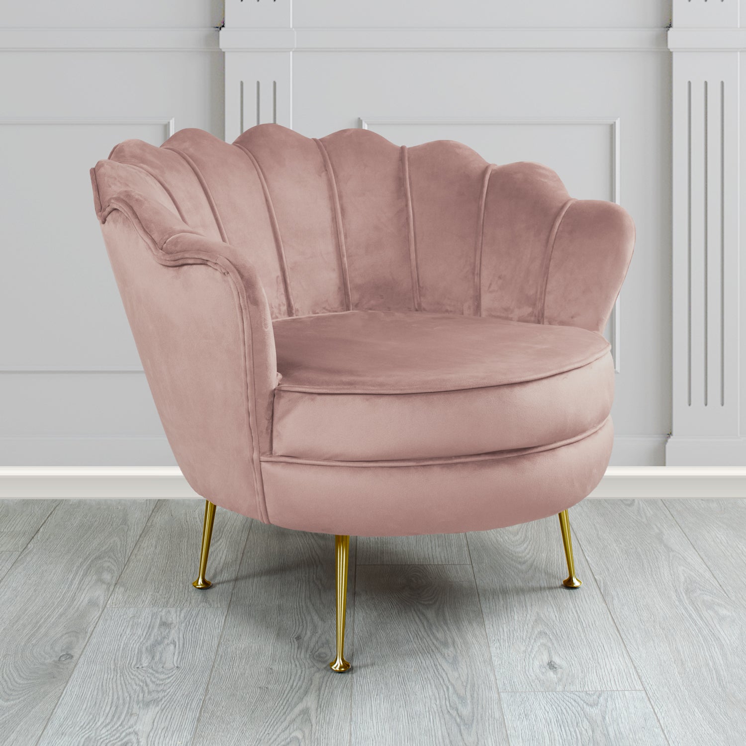 Olivia Shell Tub Chair in Cristina Marrone Passione Velvet Fabric