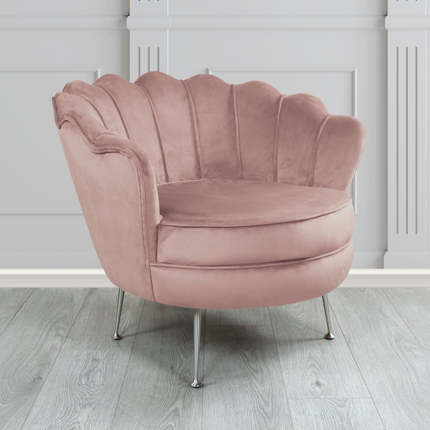 Olivia Shell Tub Chair in Cristina Marrone Passione Velvet Fabric