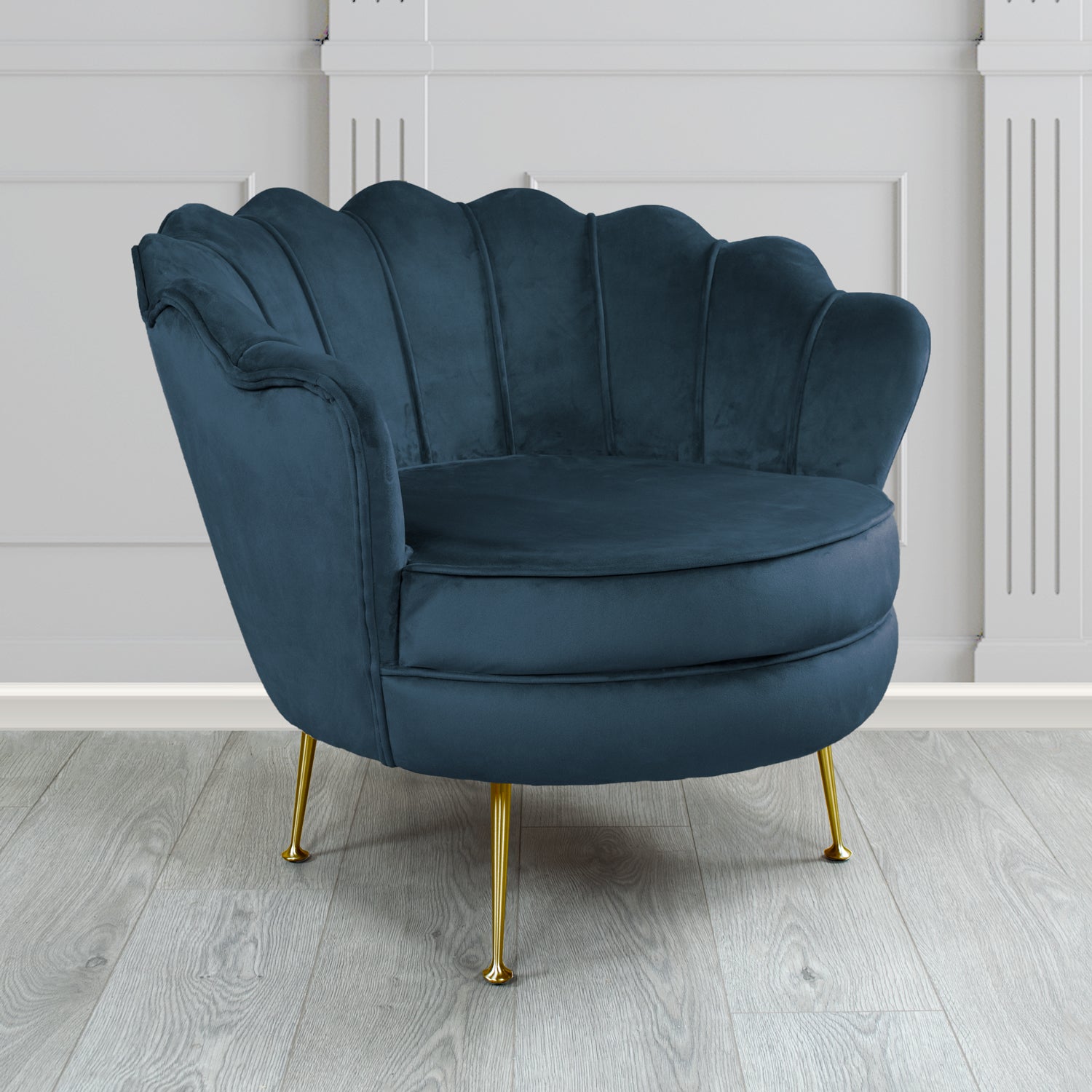 Olivia Shell Tub Chair in Cristina Marrone Passione Velvet Fabric