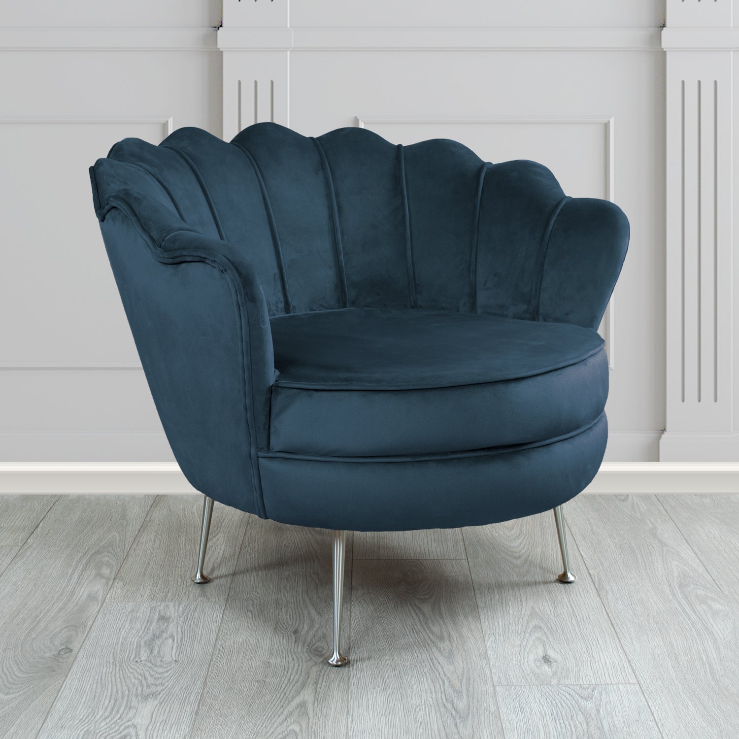 Olivia Shell Tub Chair in Cristina Marrone Passione Velvet Fabric