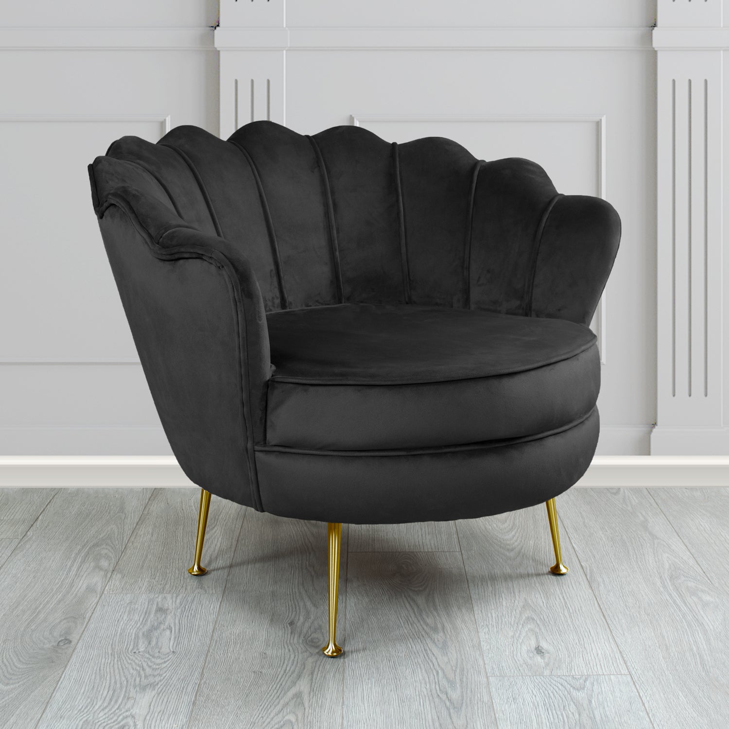 Olivia Shell Tub Chair in Cristina Marrone Passione Velvet Fabric