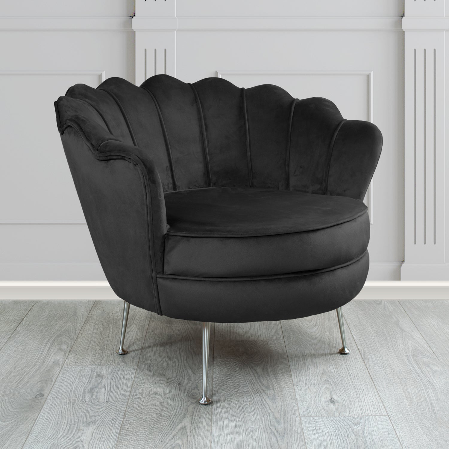 Olivia Shell Tub Chair in Cristina Marrone Passione Velvet Fabric
