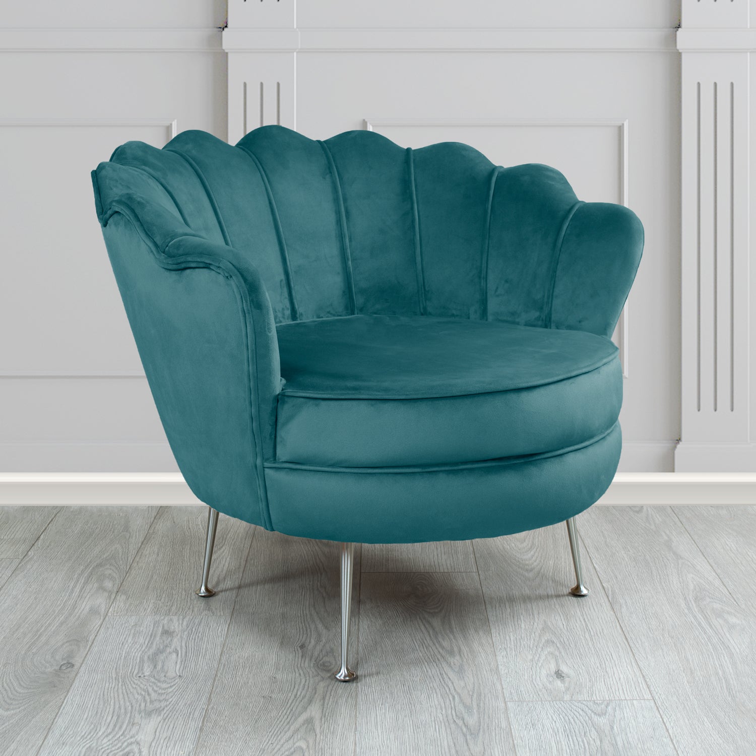 Olivia Shell Tub Chair in Cristina Marrone Passione Velvet Fabric