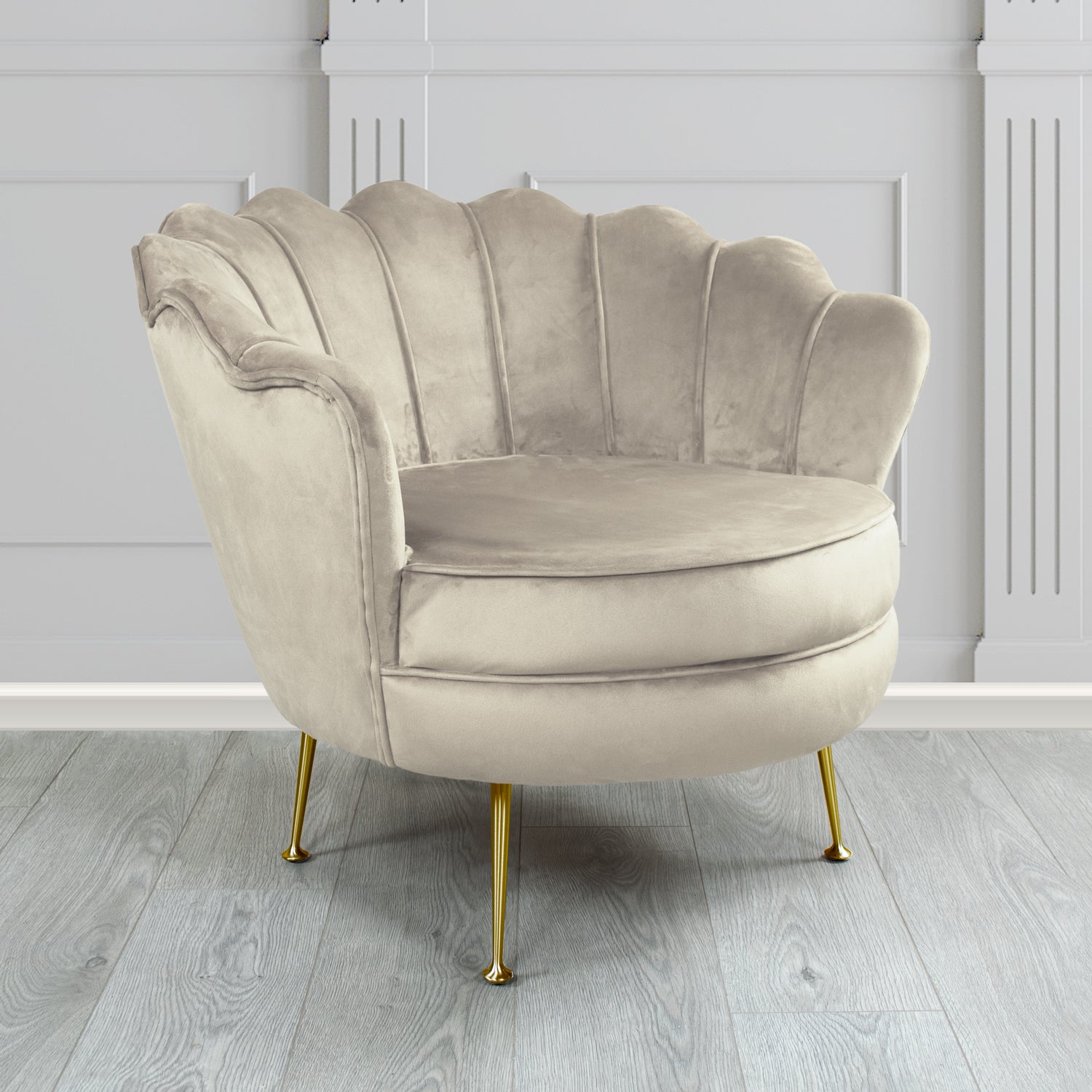 Olivia Shell Tub Chair in Cristina Marrone Passione Velvet Fabric