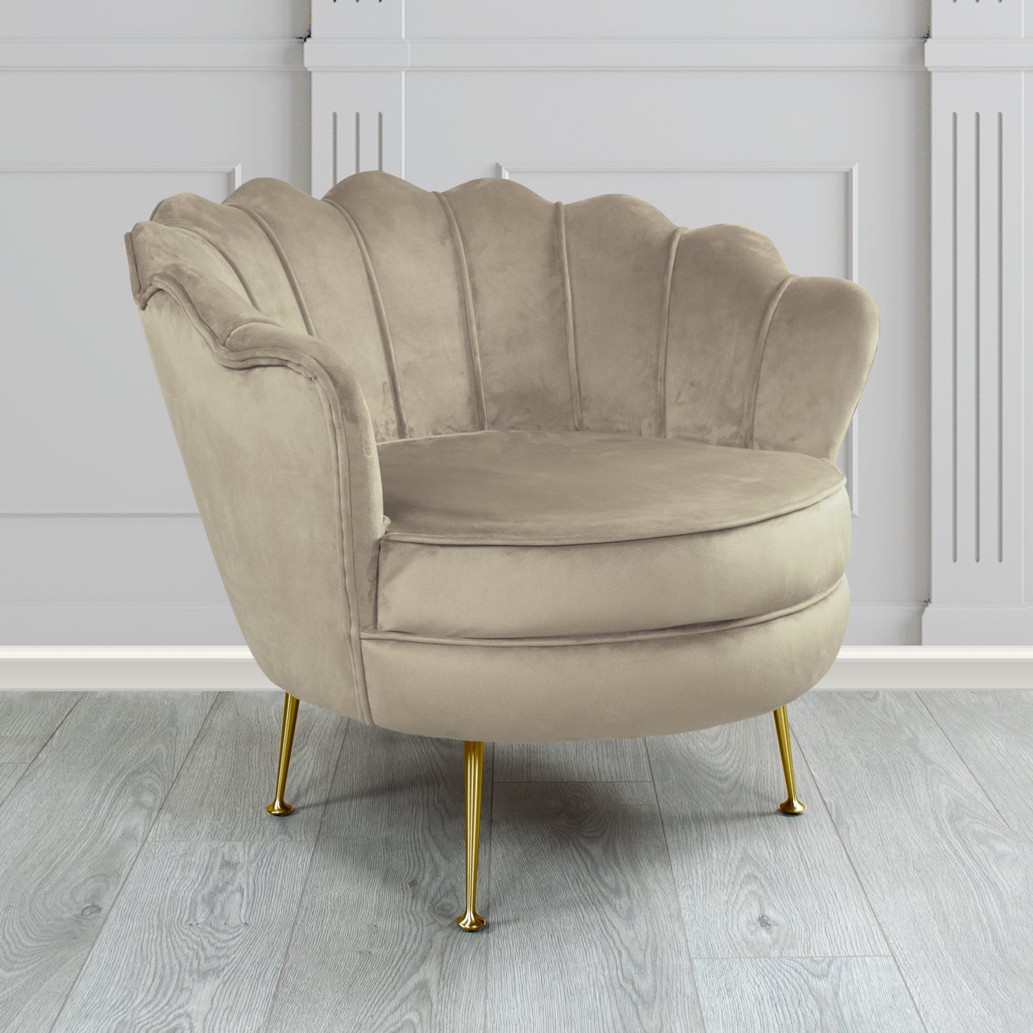 Olivia Shell Tub Chair in Cristina Marrone Passione Velvet Fabric