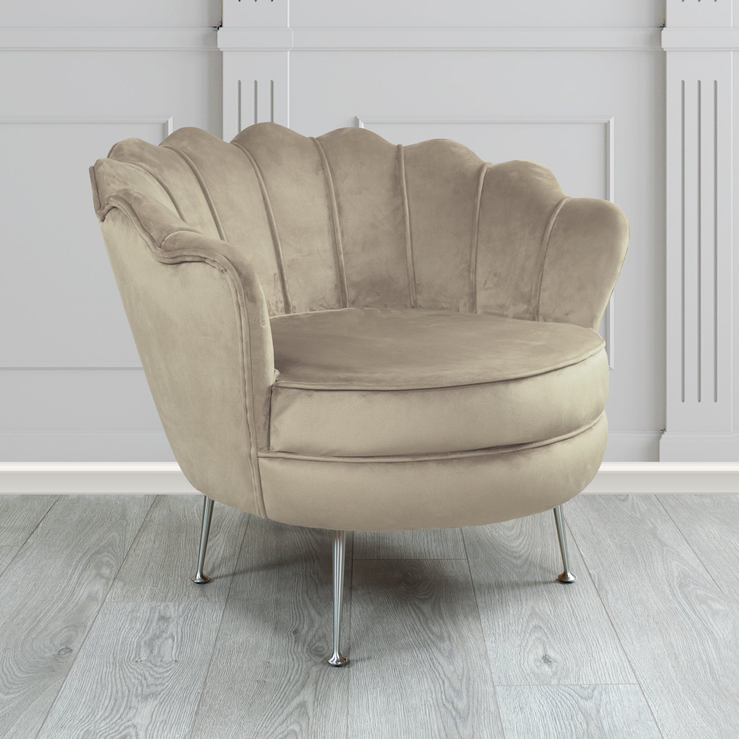 Olivia Shell Tub Chair in Cristina Marrone Passione Velvet Fabric
