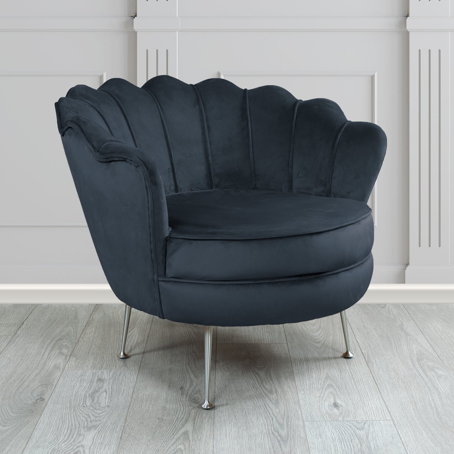 Olivia Shell Tub Chair in Cristina Marrone Passione Velvet Fabric