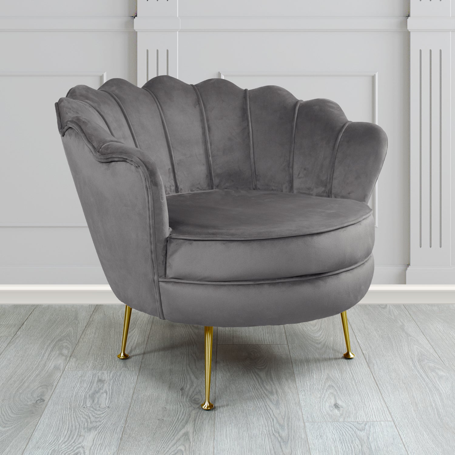 Olivia Shell Tub Chair in Cristina Marrone Passione Velvet Fabric