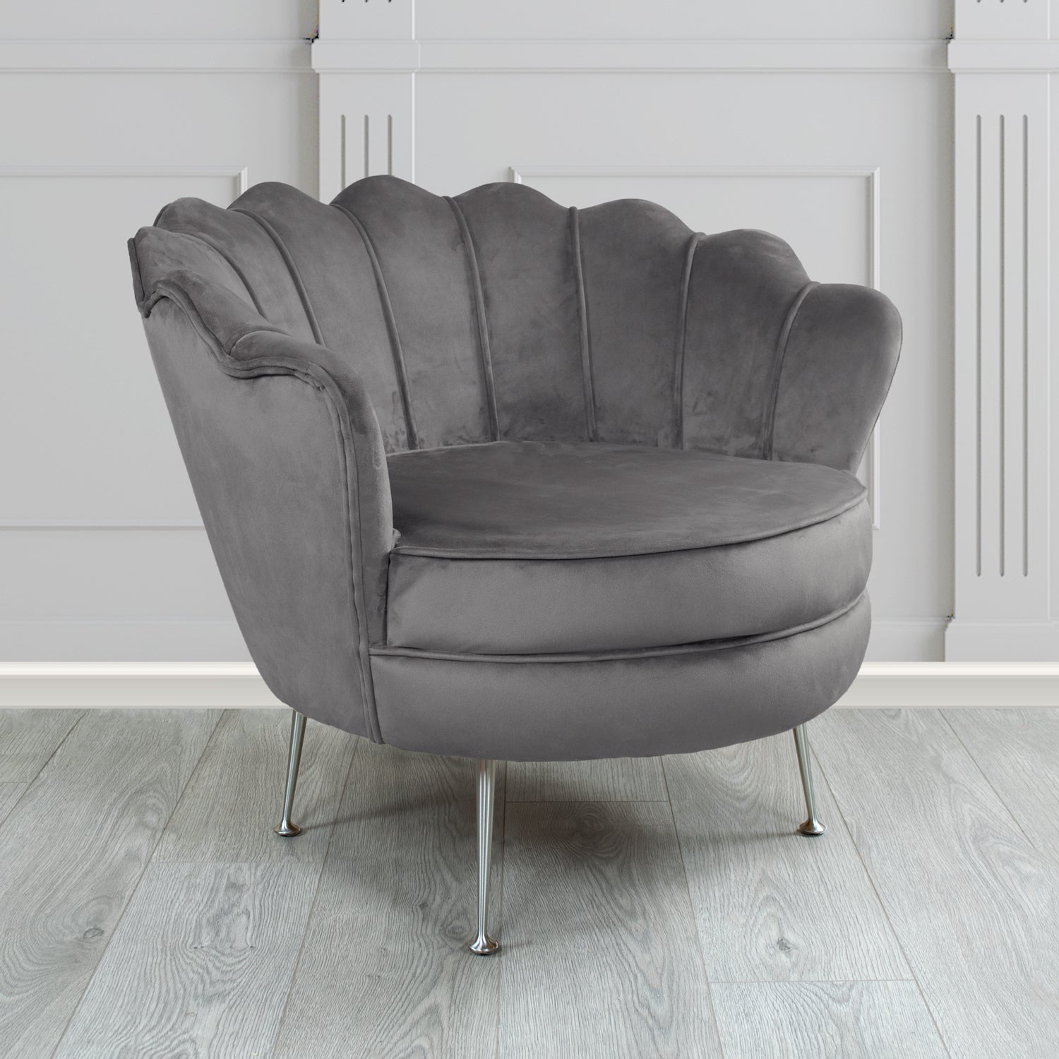 Olivia Shell Tub Chair in Cristina Marrone Passione Velvet Fabric