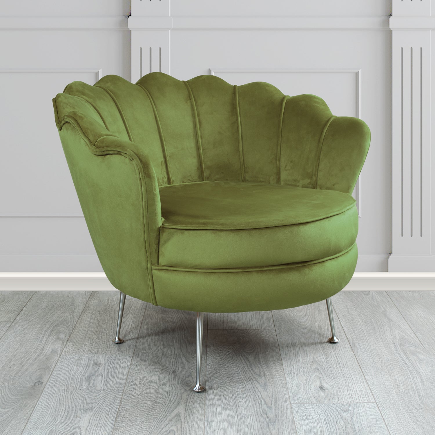 Olivia Shell Tub Chair in Cristina Marrone Passione Velvet Fabric