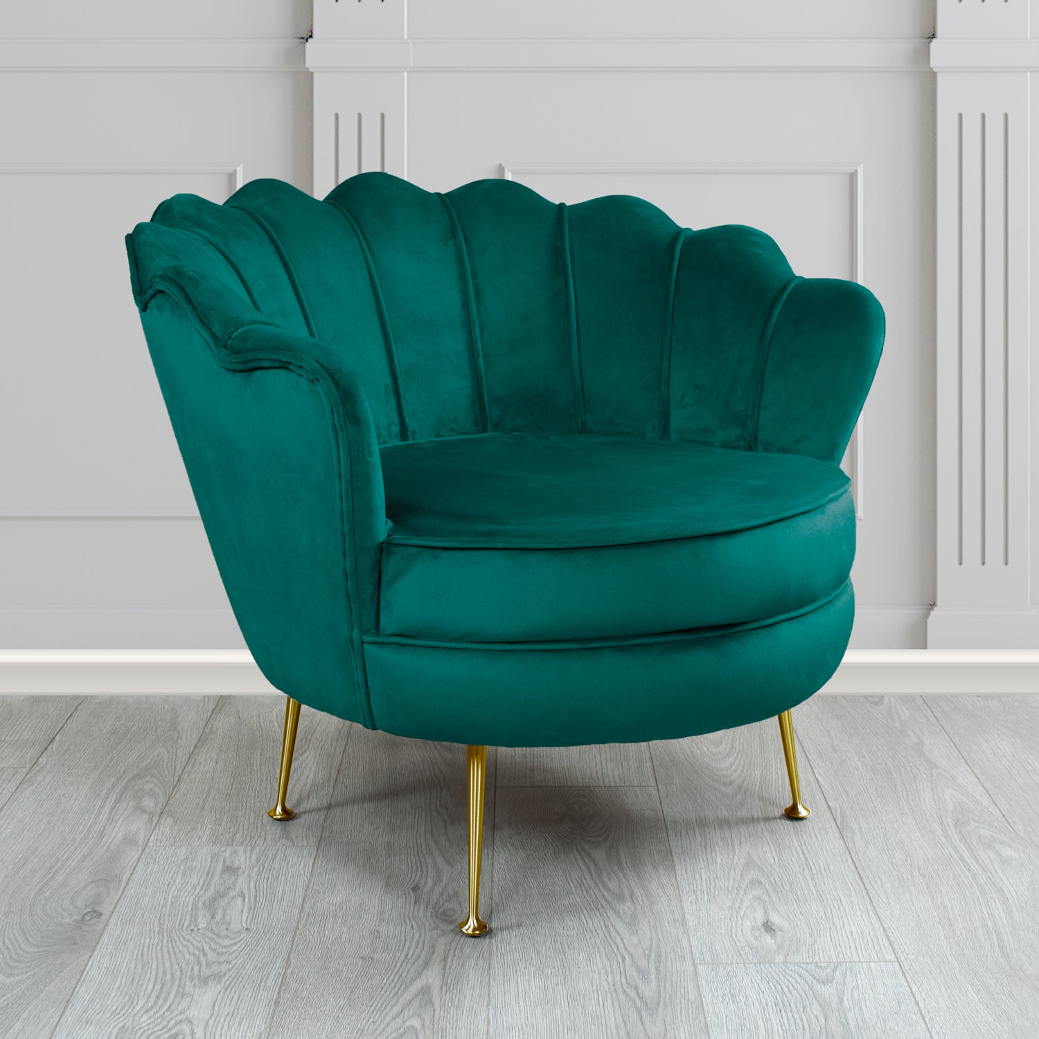 Olivia Shell Tub Chair in Cristina Marrone Passione Velvet Fabric
