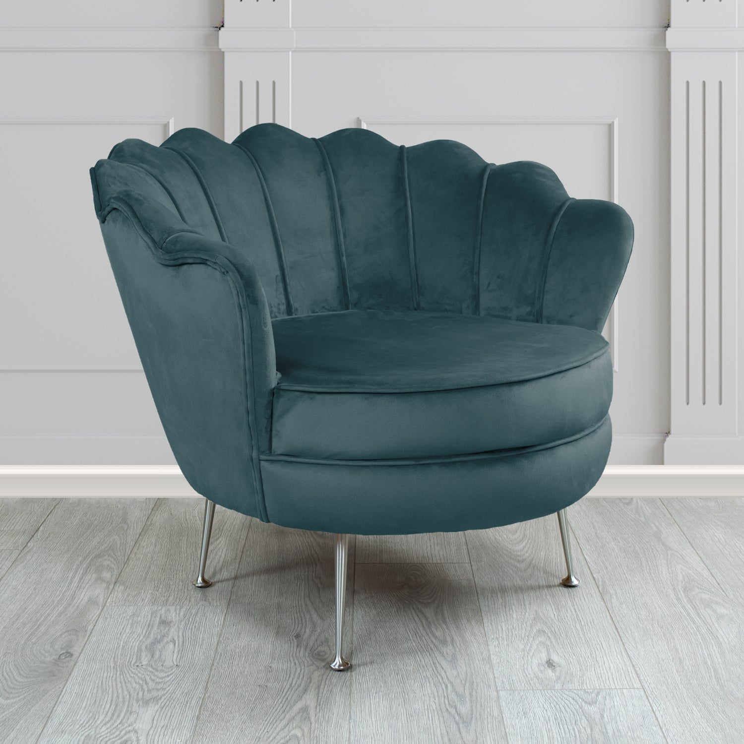 Olivia Shell Tub Chair in Cristina Marrone Passione Velvet Fabric
