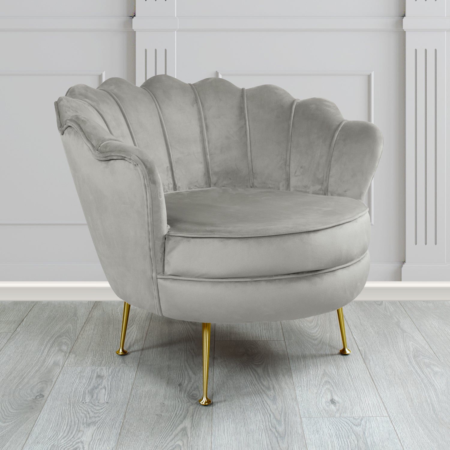 Olivia Shell Tub Chair in Cristina Marrone Passione Velvet Fabric